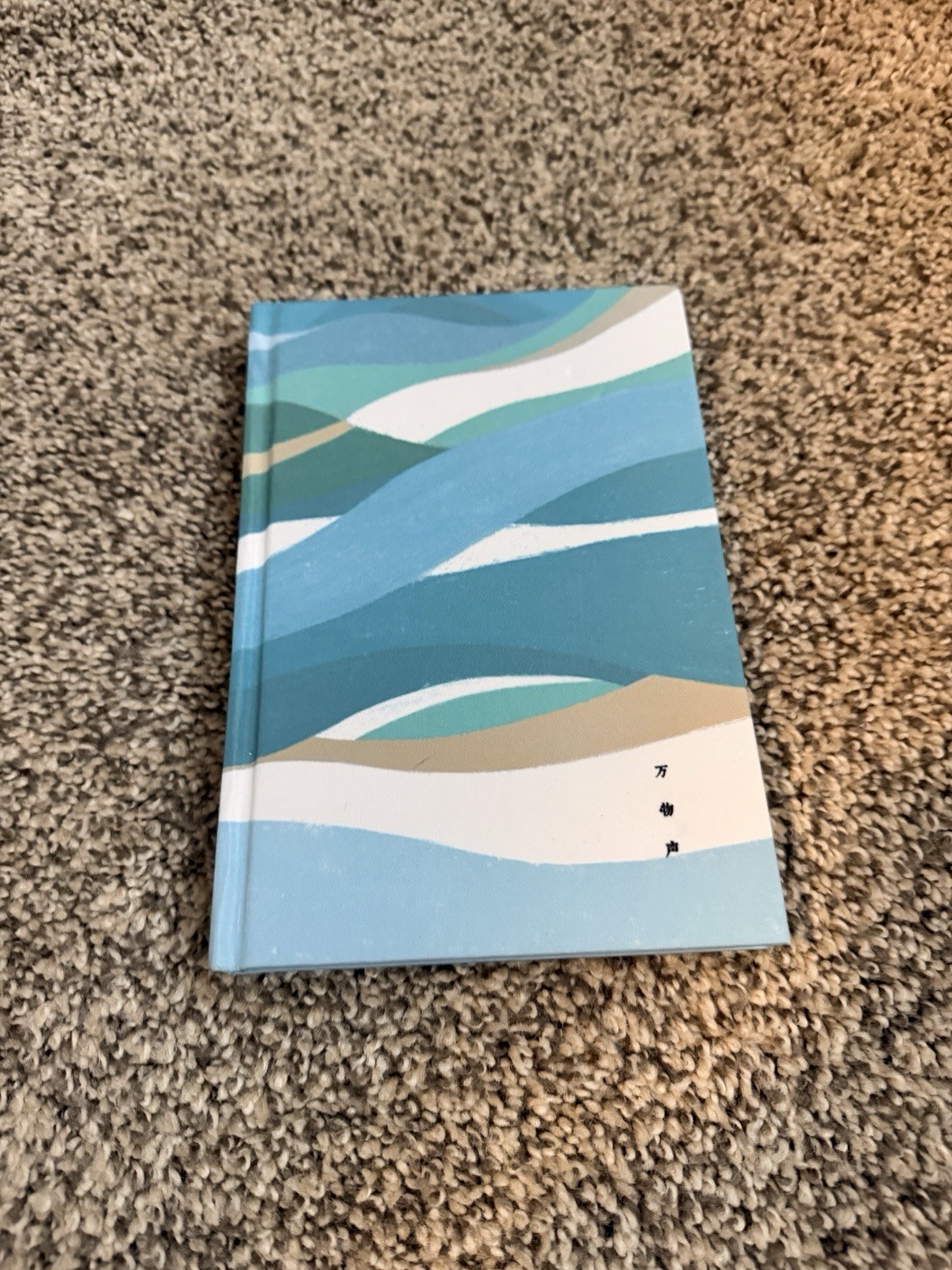 Blue Wave Pattern Hardcover Blank Journal, QR code music, Leather Cover