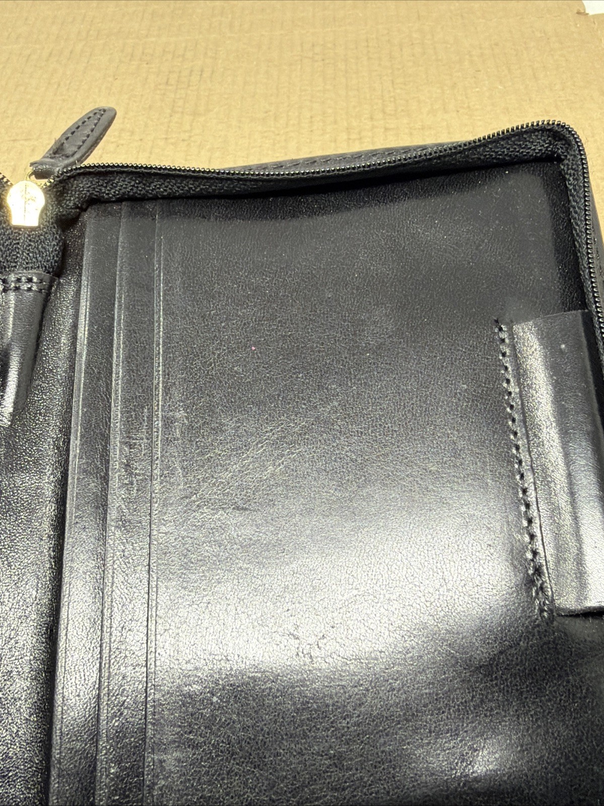 Vintage Wallet Organizer Leather Black Made In USA