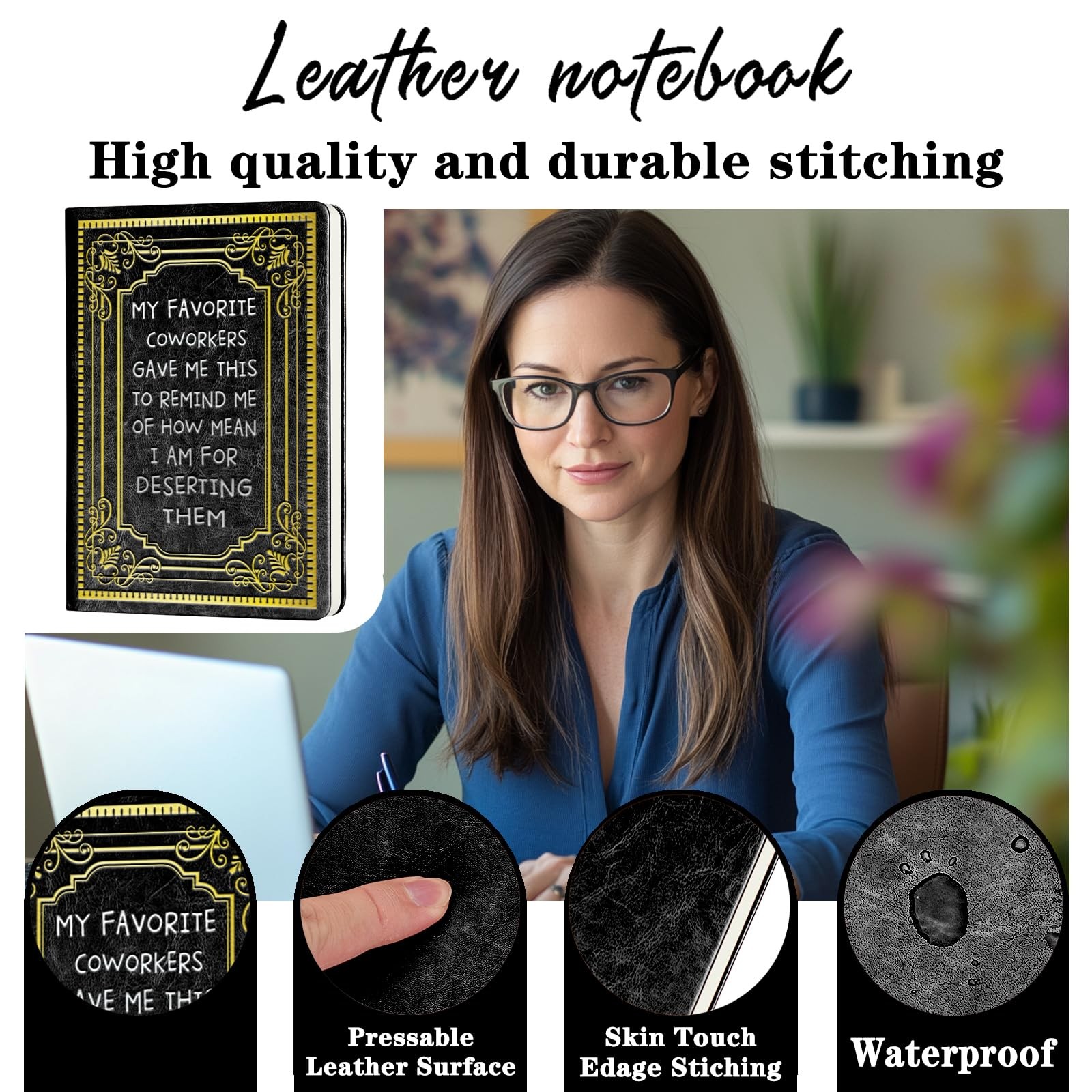 Coworker Gift Funny Notebooks for Work My Favorite MY FAVORITE-Black