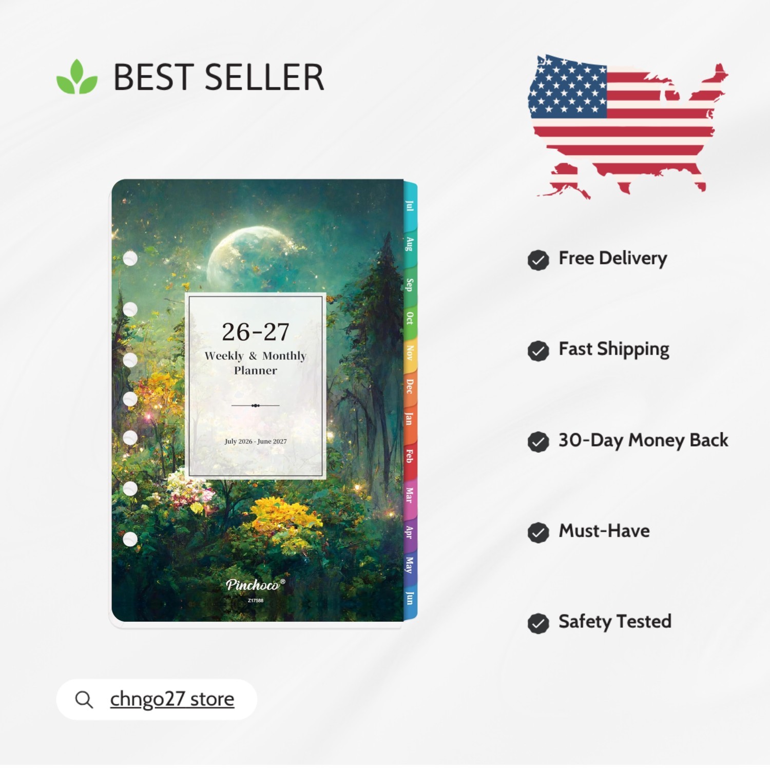 Stylish 2026-2027 A5 Planner Refills – Monthly & Weekly Pages, 5.5” x 8.25”