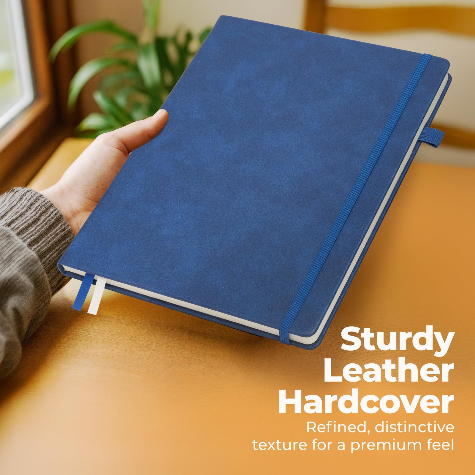 Classic Lined Journal Notebook 8.5×11″ A4 Hardcover 200 Pages, Blue