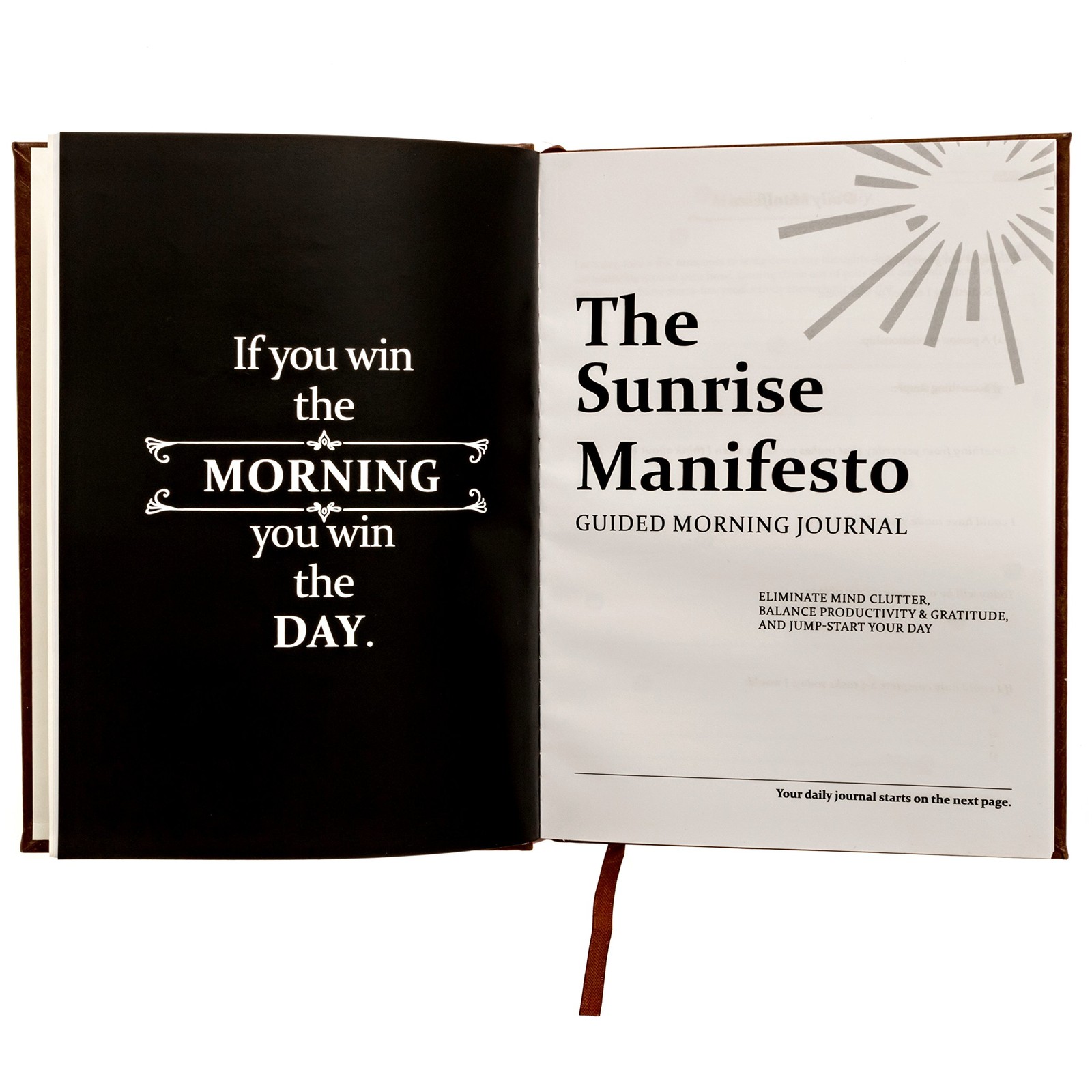 SaltWrap Sunrise Manifesto: Daily Morning Guided 8 inches X 6 inches, Brown