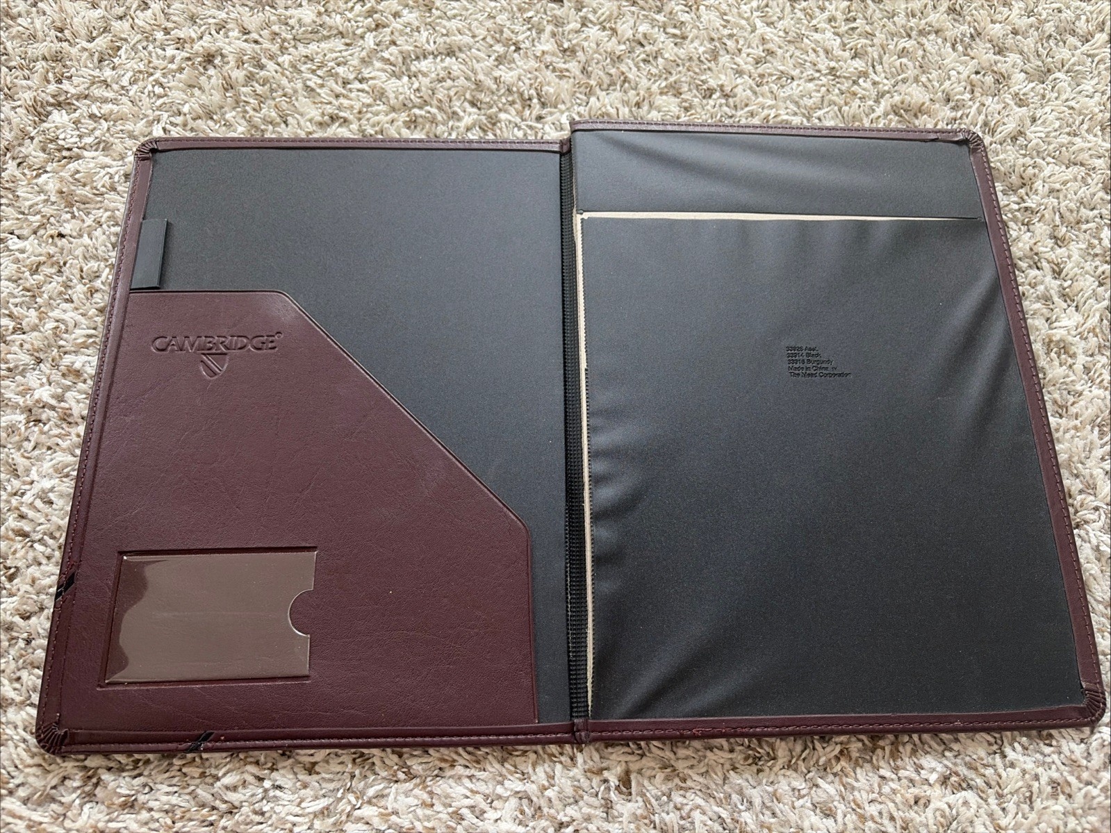 Vtg Cambridge 9.25” X 12.5” Executive Padfolio Portfolio Notes Folder University