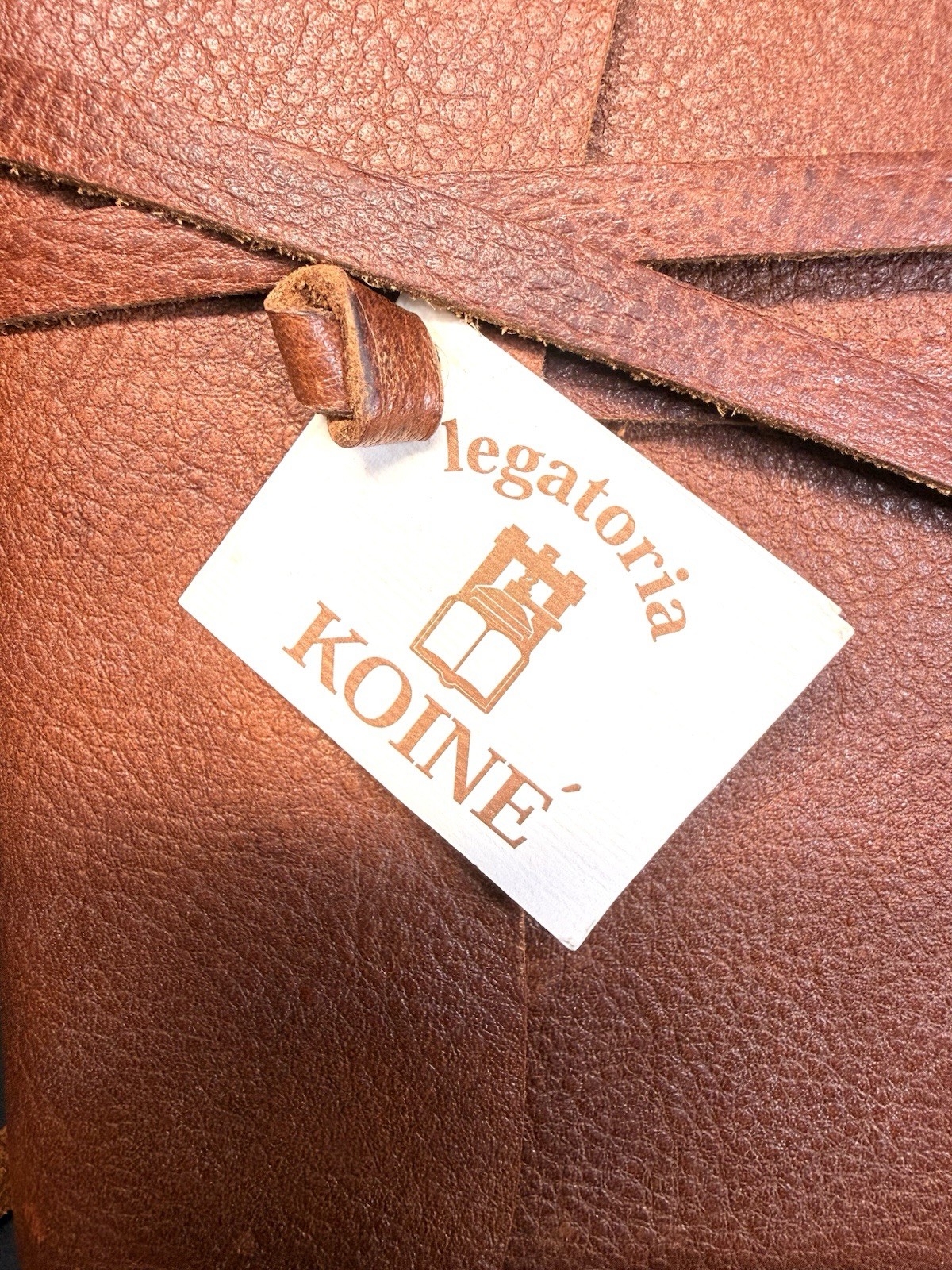 Legatoria Koiné Italy Genuine Leather Journal Wrap Tie Notebook Handmade Brown