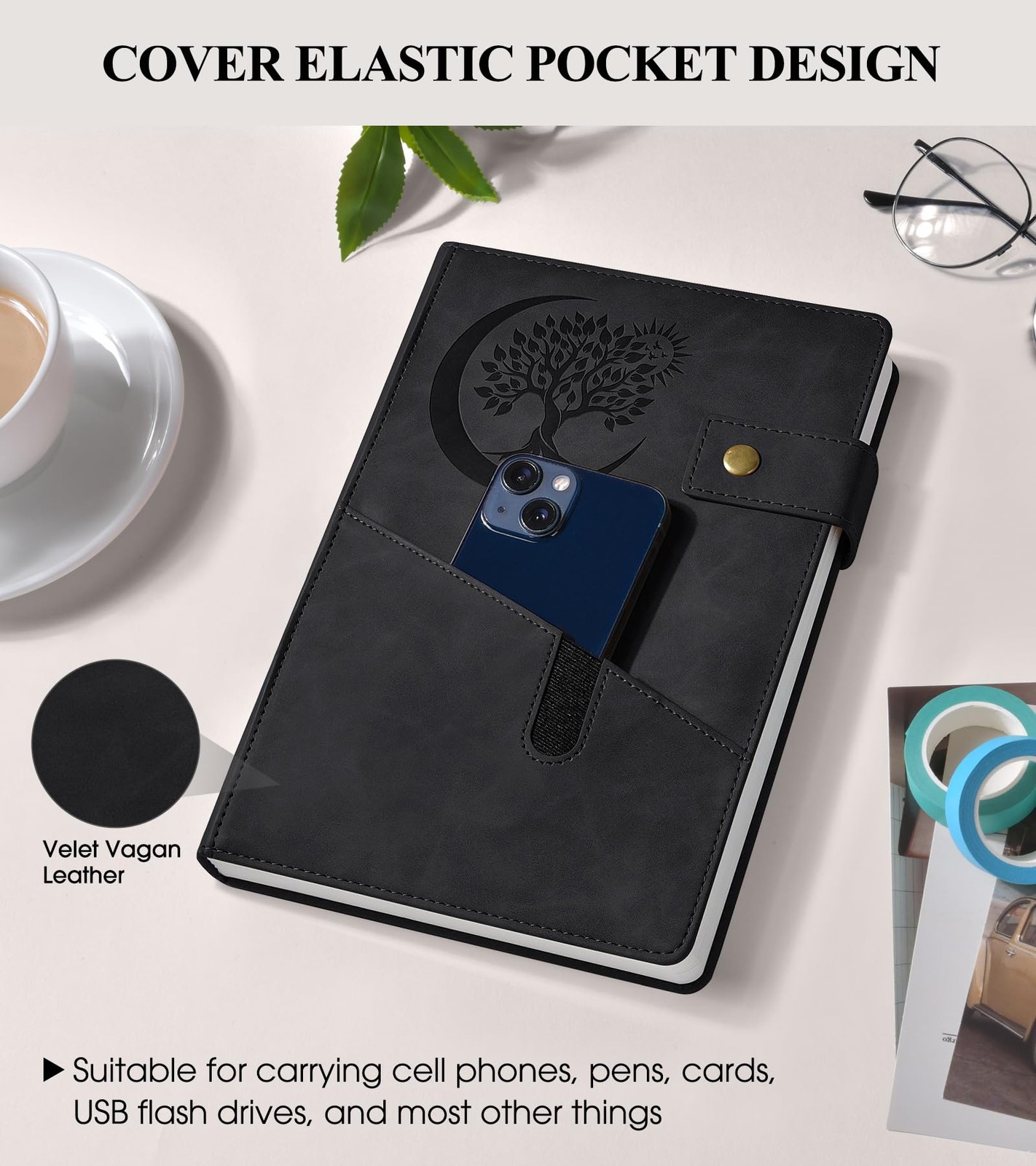 PAIBAS 8.5 x 11 Lined Notebook Journal 366 Pages A4 (8.5″ x 11″), Black