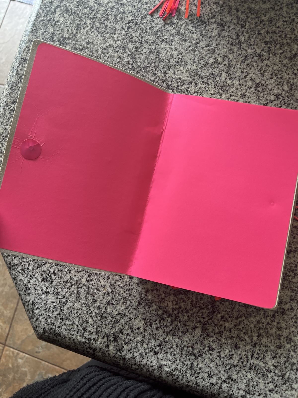 Notebook diary journal coral orange elastic closure hema lined