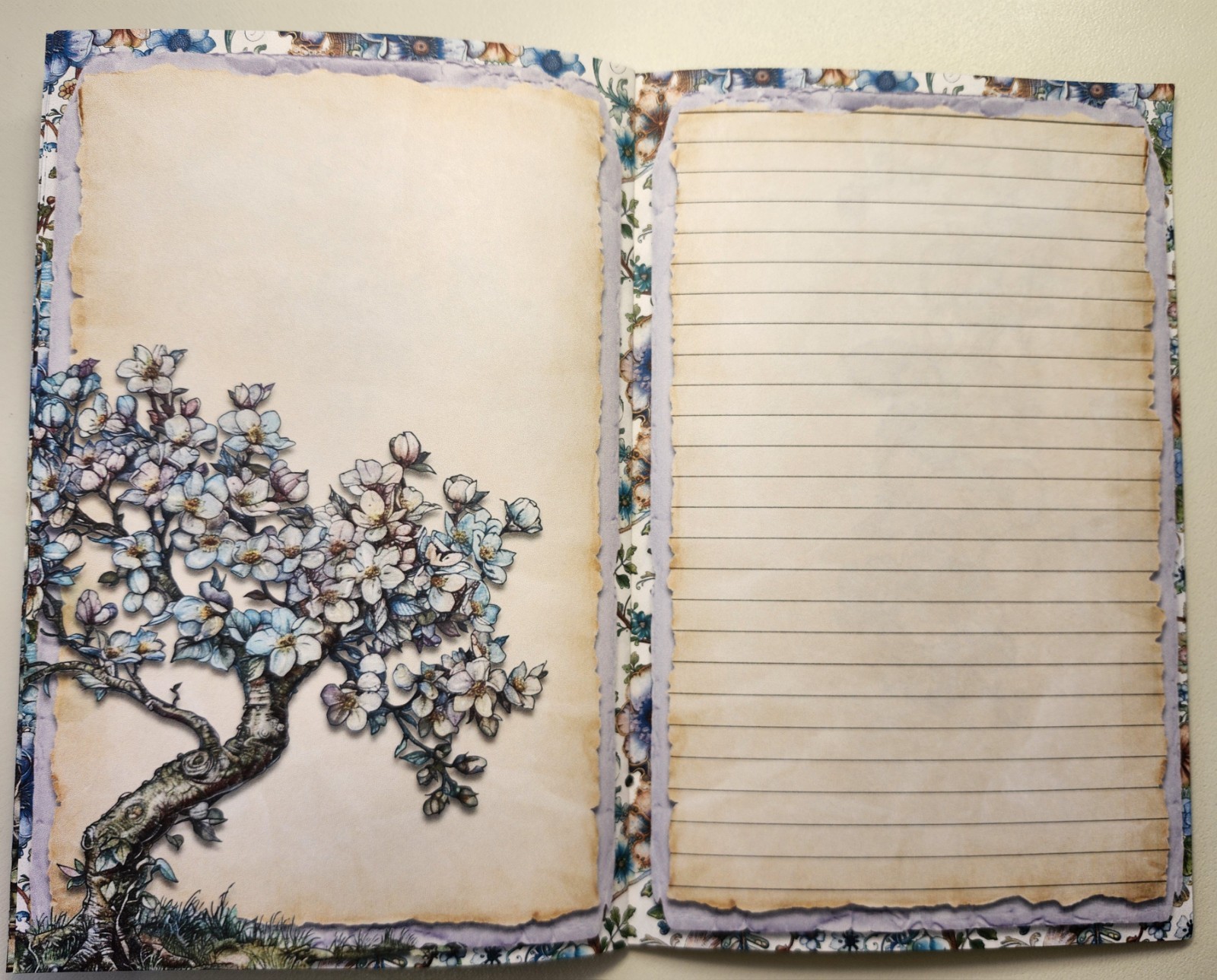 Junk Journal Blank Booklet “SPRING WITCH” HANDMADE 8.5″x5.5″ LG 40pgs