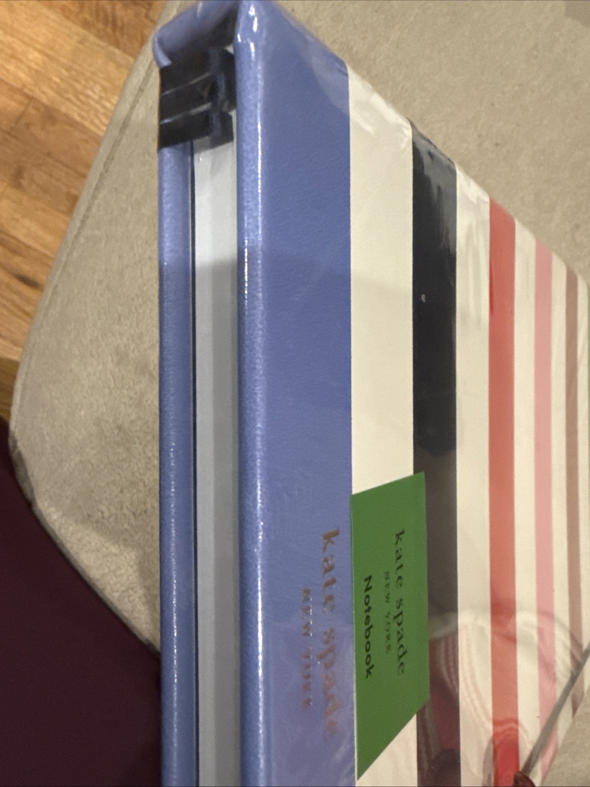 Kate Spade ADVENTURE STRIPE TAKE NOTE XL NOTEBOOK 168 Lined Pages/Ribbon/Pocket