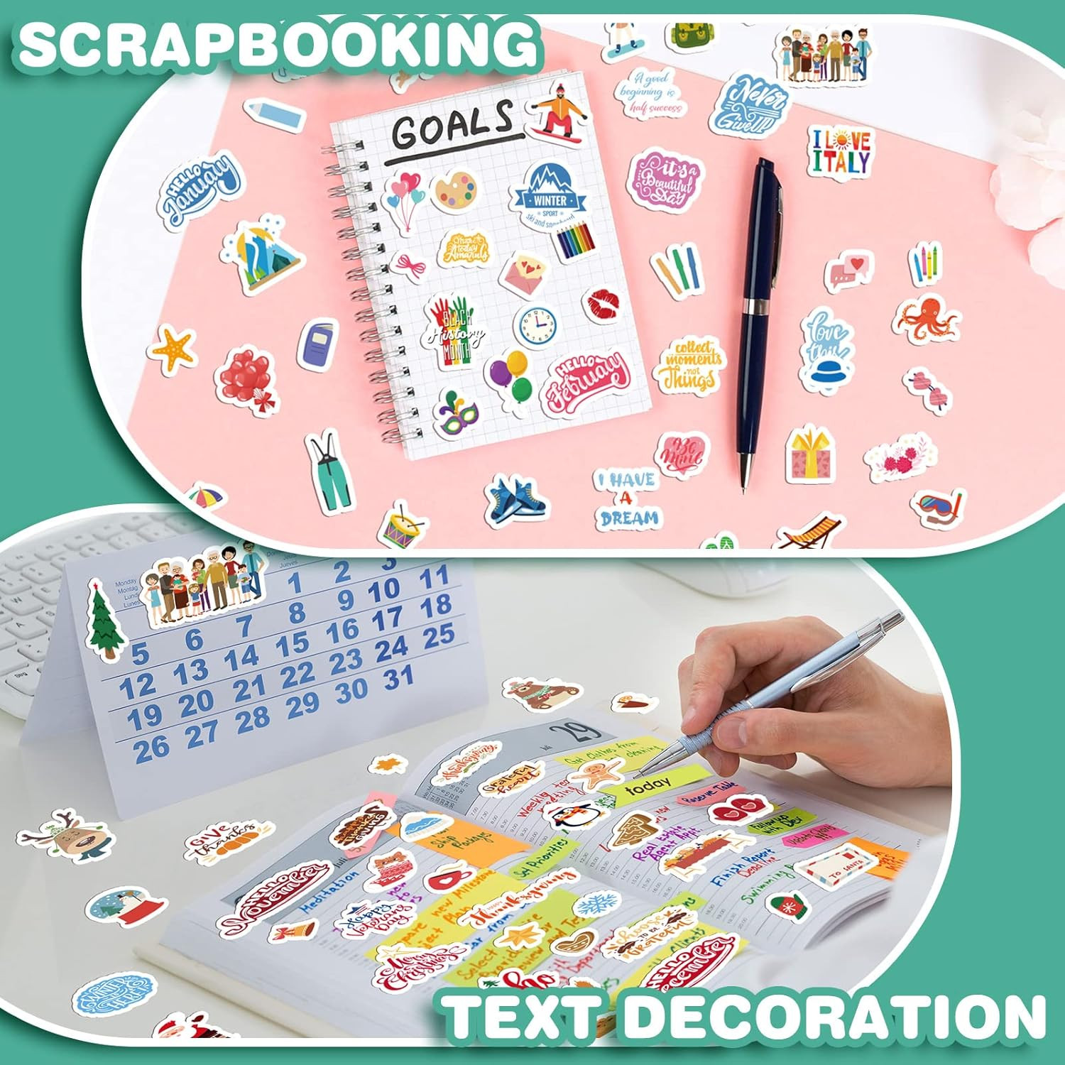 24 Sheets 1700+ Planner Holiday Seasonal Stickers Cute Planner Daily Sticker Pac