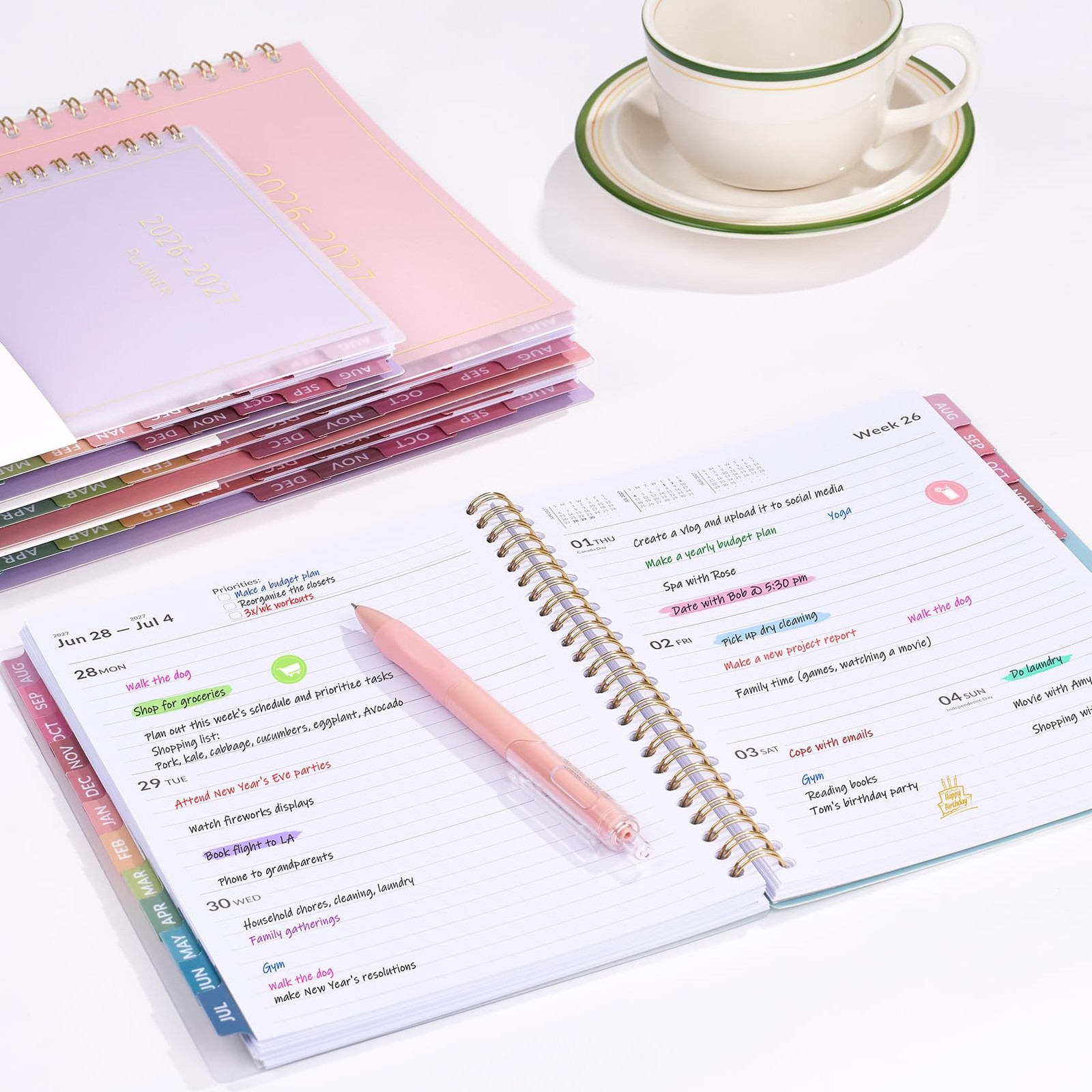 Aug 2026 – Dec 2027 Planner, Forvencer 17 Month Academic 8.5″ x 11″, Purple