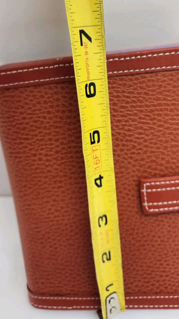 Clutch FRANKLIN COVEY Orange LEATHER Photo Album *Matches Planner/Binder*Purple