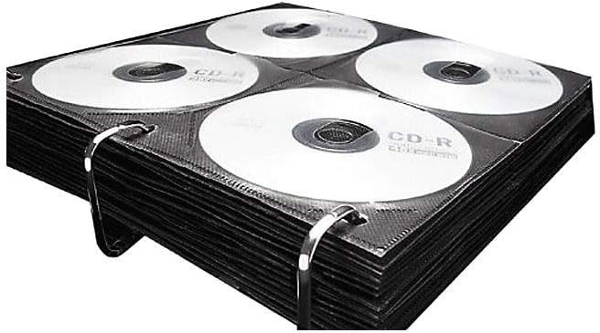 Vaultz CD Insert Pages, 3 Hole Punched, 10 x 10.875 Inches, 8 CDs/Page, 50 Pa…