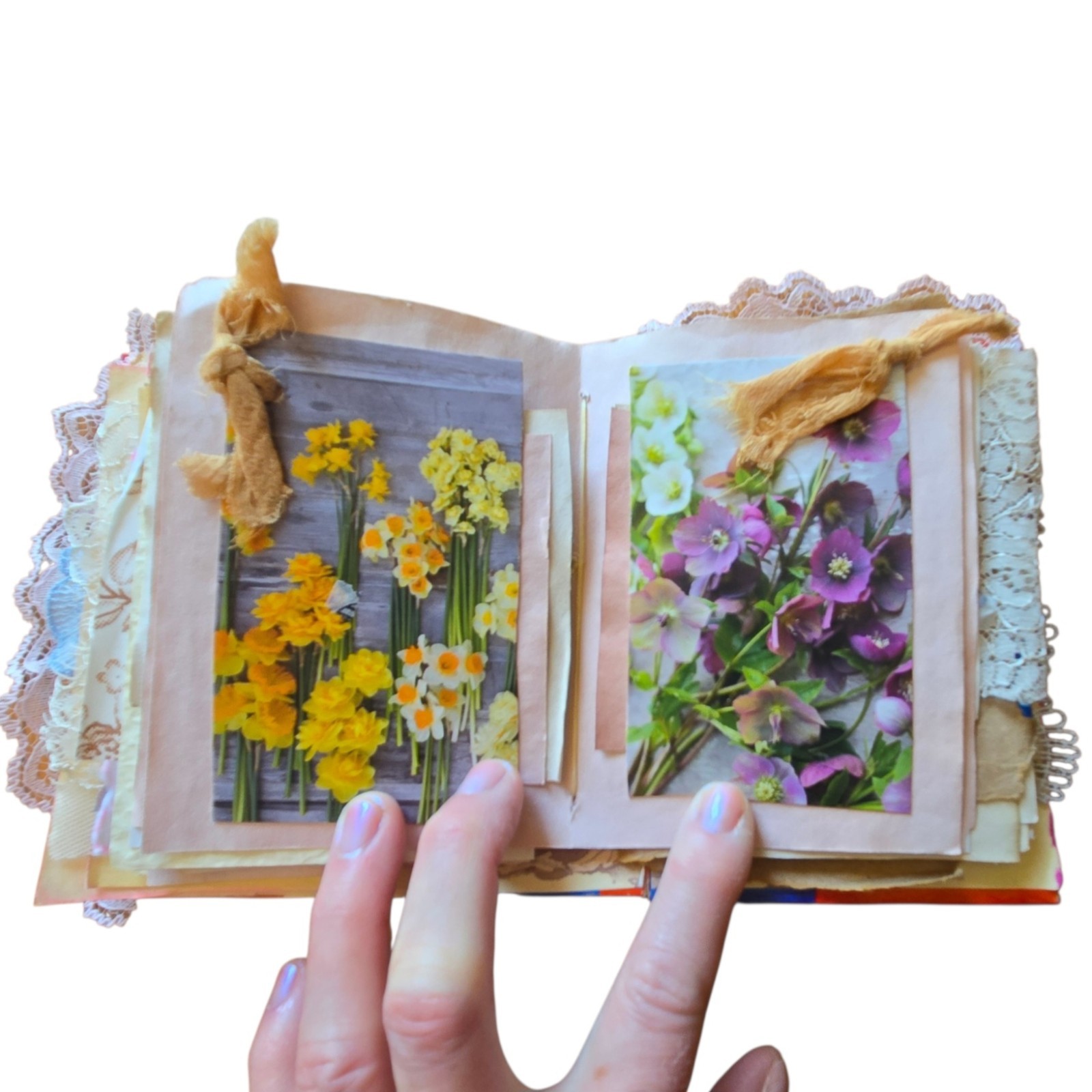 Handmade Chunky Junk Journal Use for Writing Art Photos Floral Embellishments