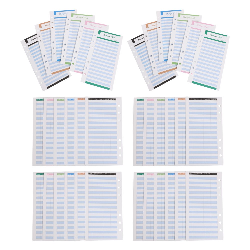 Multi Color Budgeting Binder Refills A6 Planner Inserts for Expense Tracking