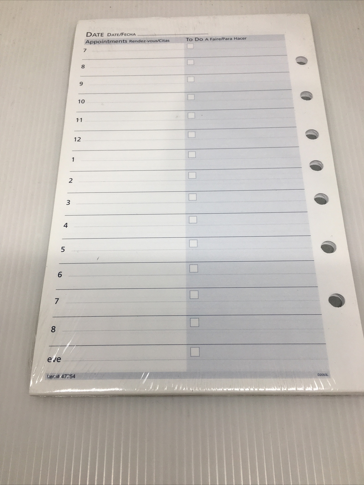 At-A-Glance #47754, 2 Pages Per Day 5 1/2 x 8 1/2 fits 3 & 7 ring, 32 per pack