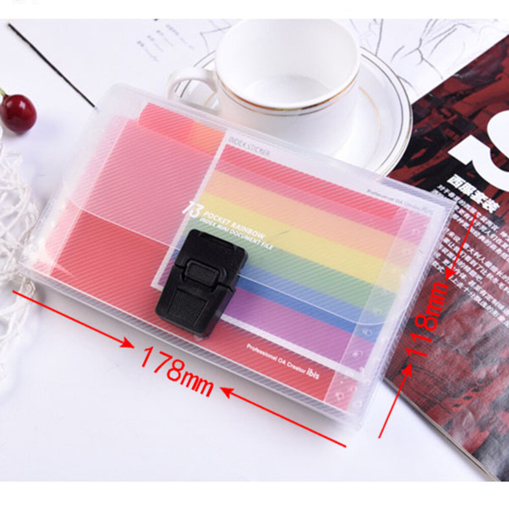 13 Pockets Folders Documents A4 Letter Size File Organizer Expanding Paper Clip