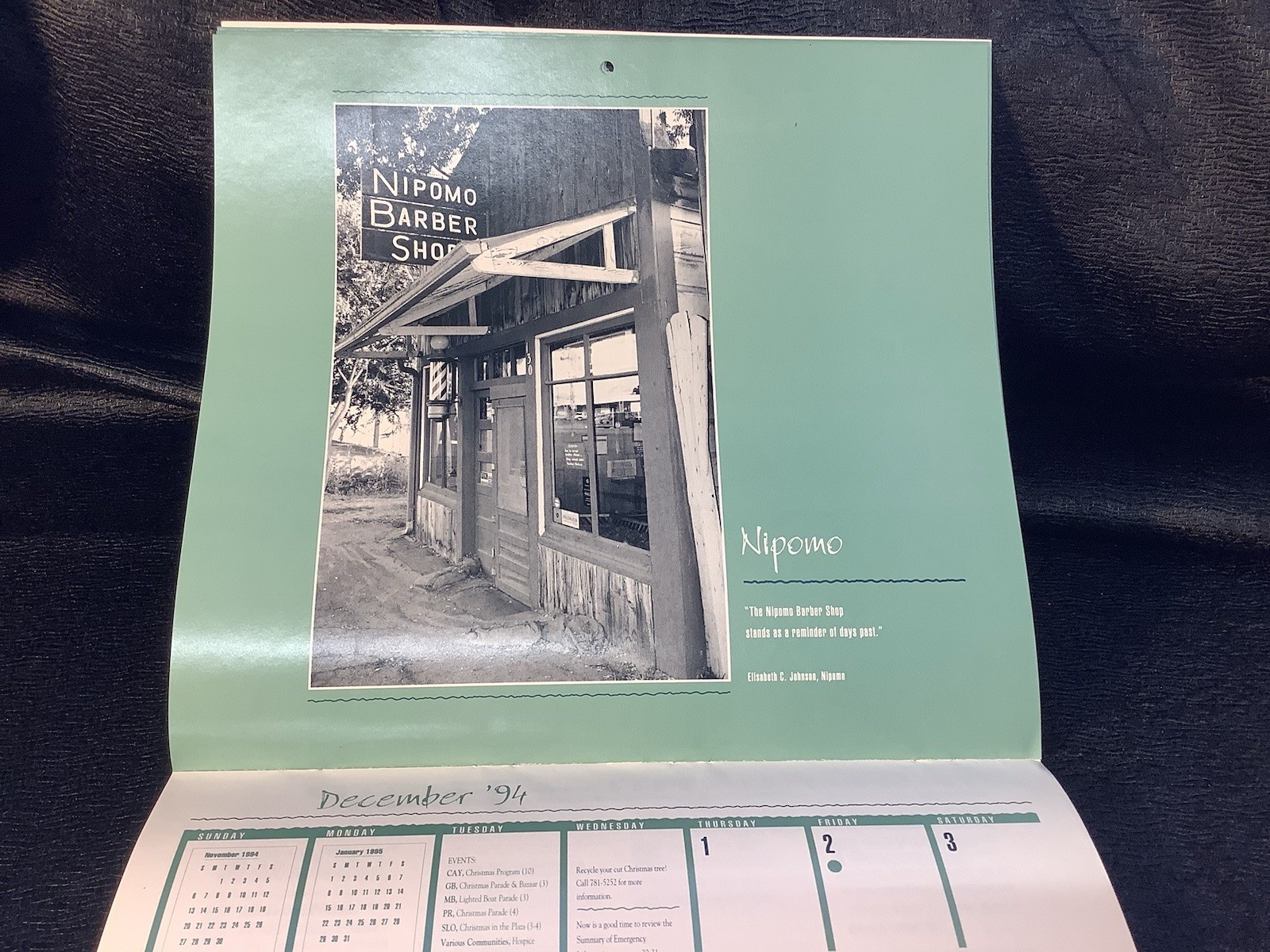 1994 SLO County CA Planner Emergency Planning Calendar