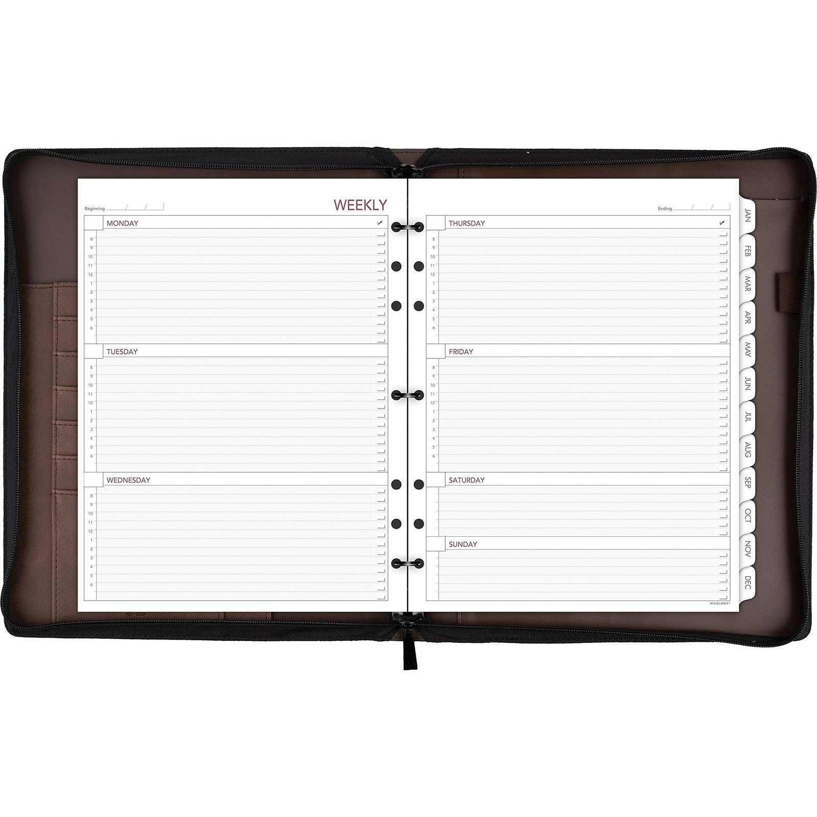 Harrison Refillable Planner with Zip Closure 12 Weeks of Undated Planning Pages