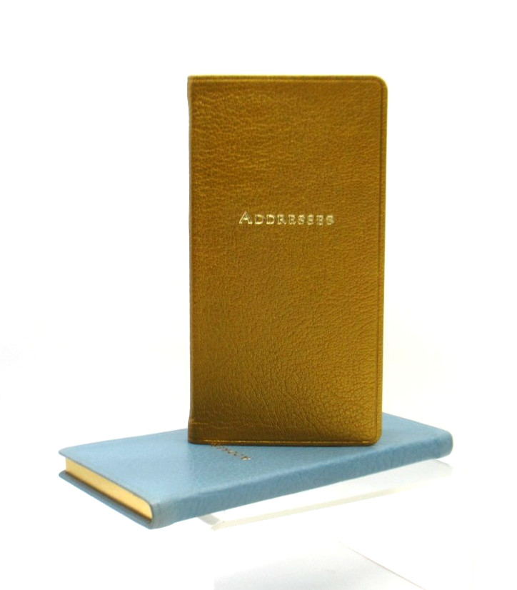 Address Book Pocket Size 3×6 Leather Cover Passwords Graphic Image Gold