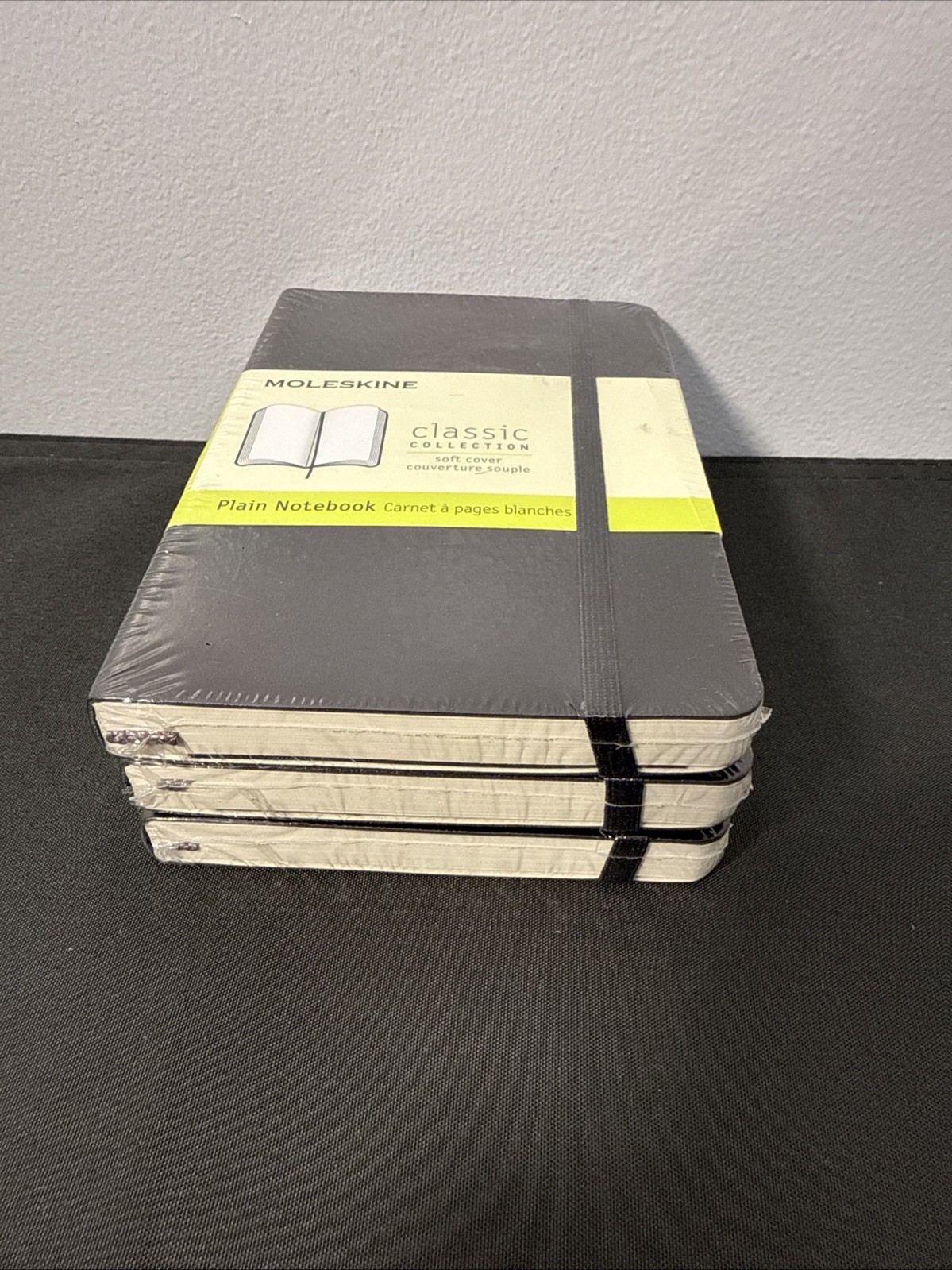 3 Moleskine Classic Plain Notebook, Small 192 pp, Black, Hard Cover 3.5″ X 5.5″