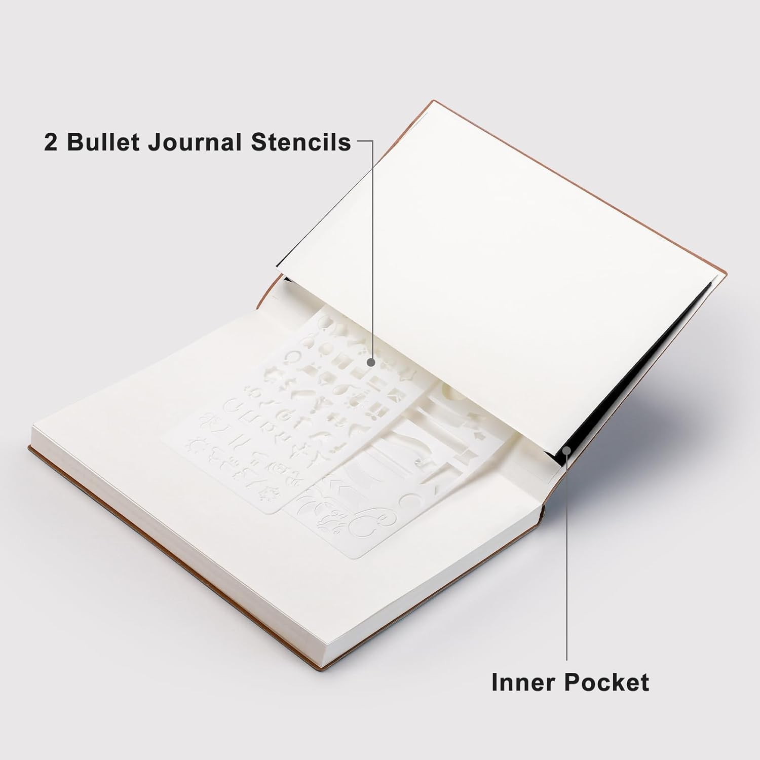 RETTACY Bullet Dotted Journal Notebook, 2-Pack, 192 Black & Navy Blue