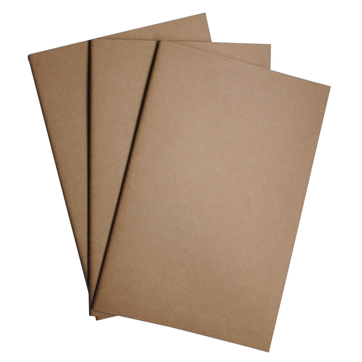 A5 Dotted Grid Journal Refill, 5.5×8.3 In, 3 Booklets, 240 Pages, Brown