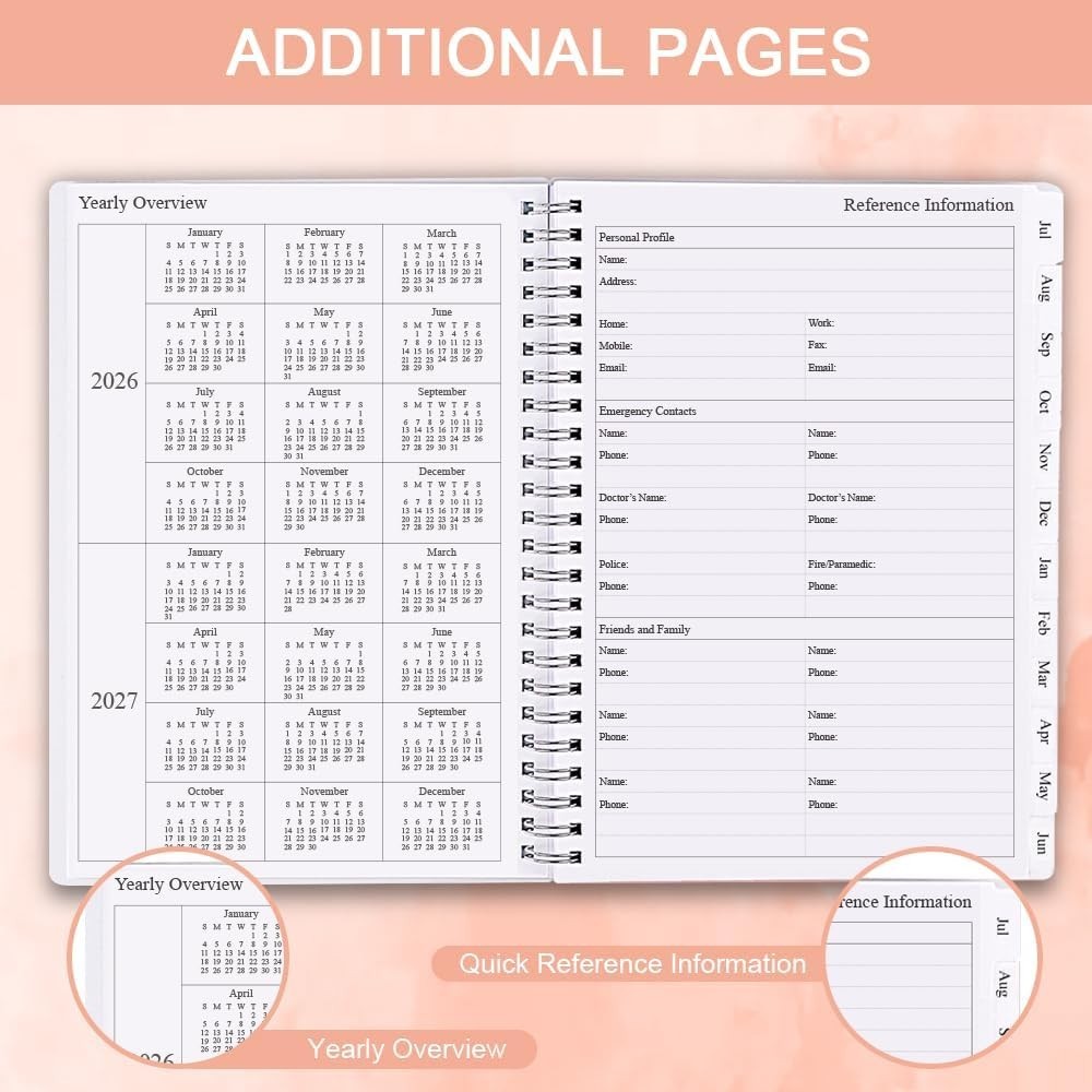 Durable 2026-2027 Planner with Flexible Cover – Ideal for Schedule Organization
