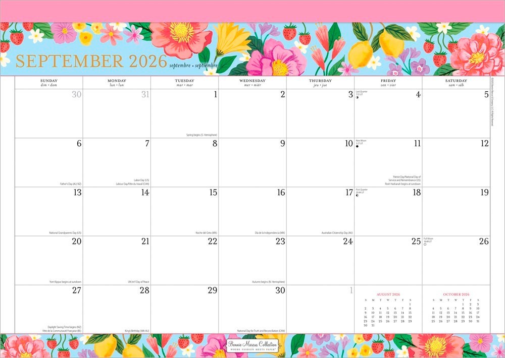 Bonnie Marcus OFFICIAL | 2026 17×12 Inch Monthly Desk Pad Calendar