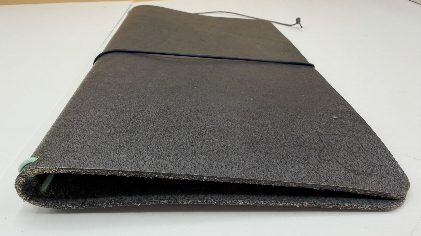 Handmade B6 Slim Leather Traveler’s Notebook Cover Gray Owl 4 Band TN