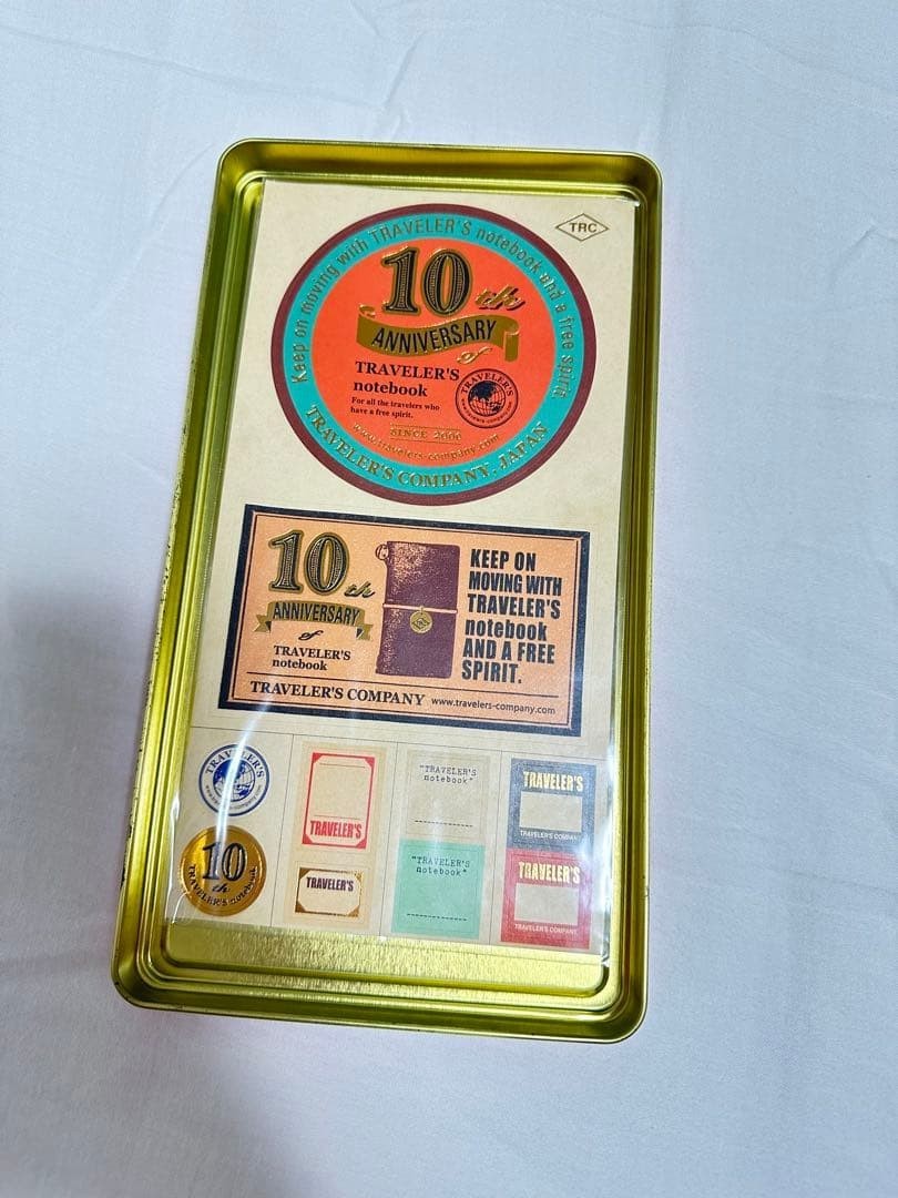 Traveler’s notebook factory 10th Anniversary Orange box and sticker only