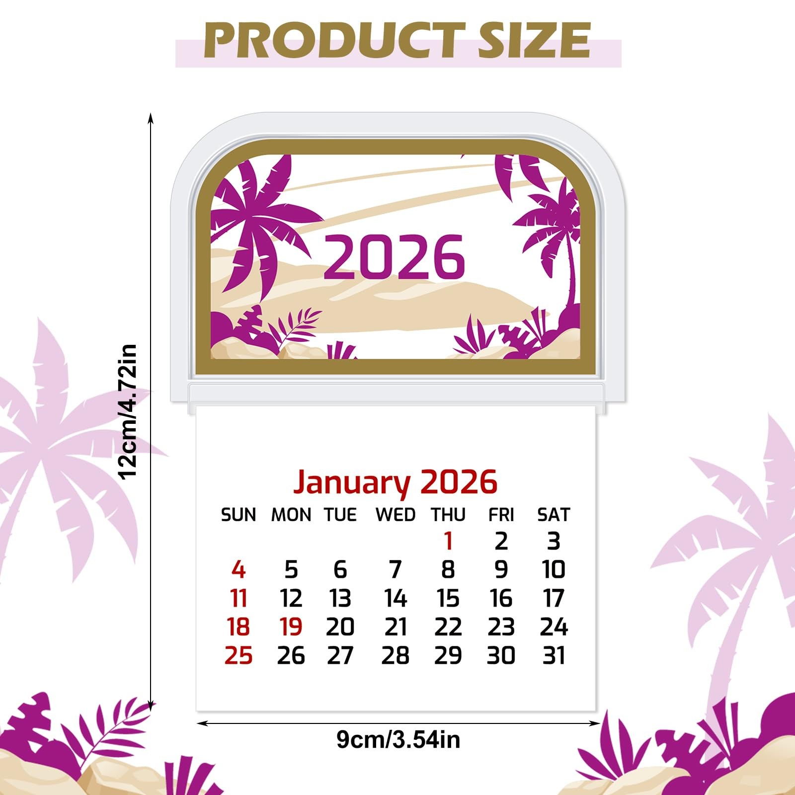 Resurhang 20 Pcs 2026 Mini Stick on Calendar Peel and Small…