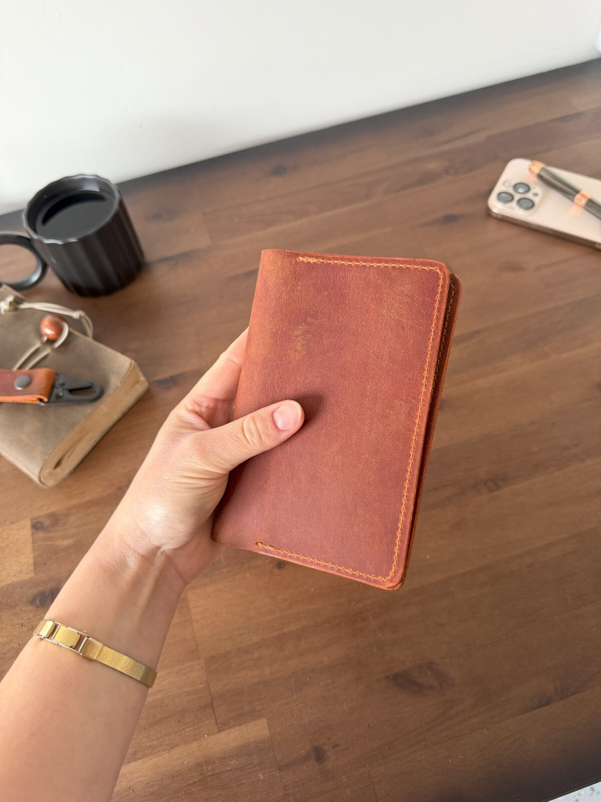 Handmade Refillable Notebook Case – Personalized Field Notes Leather Cover