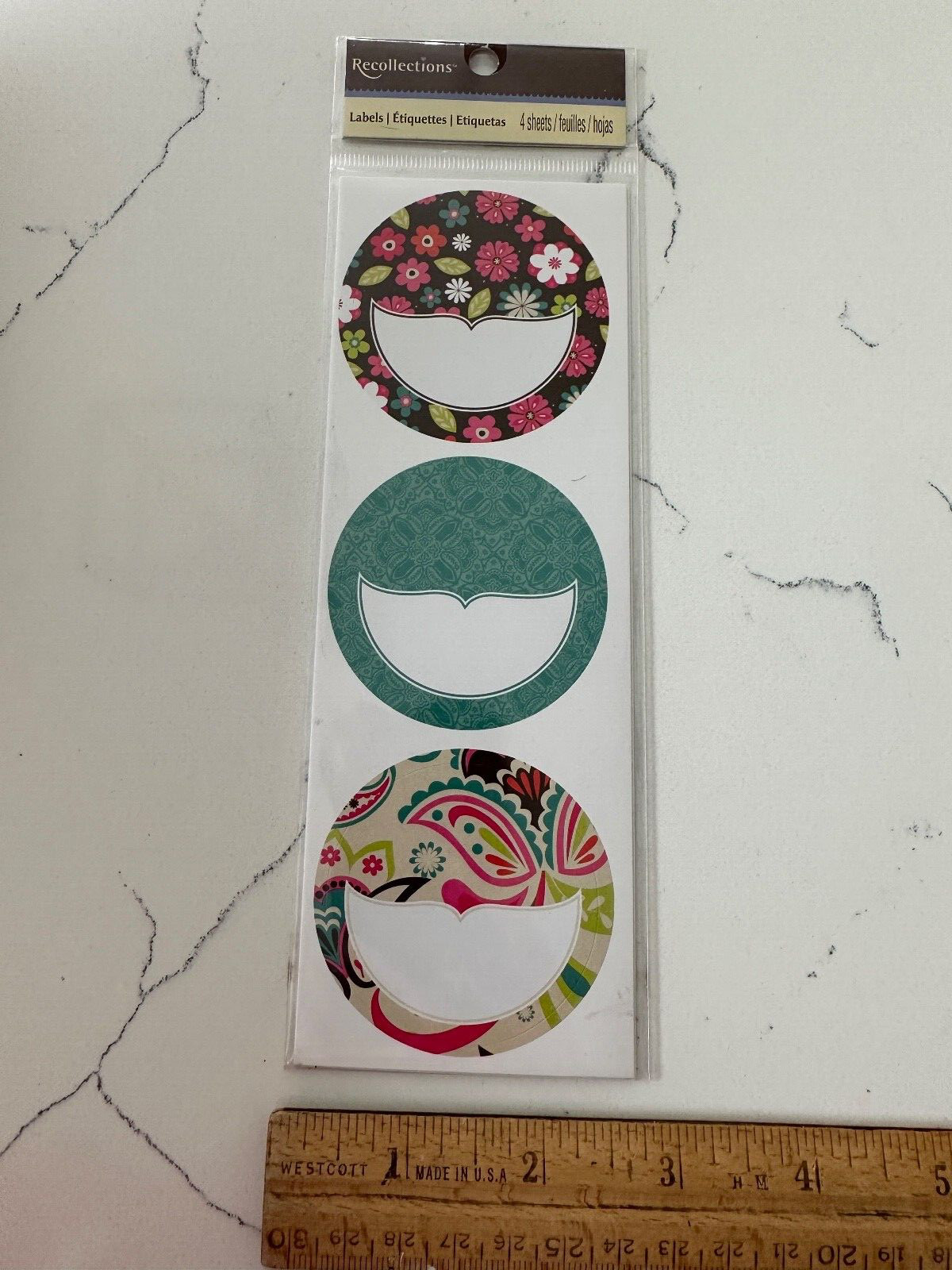 Recollections 12 PC Colorful Circle Labels Home Organizing Crafts Present