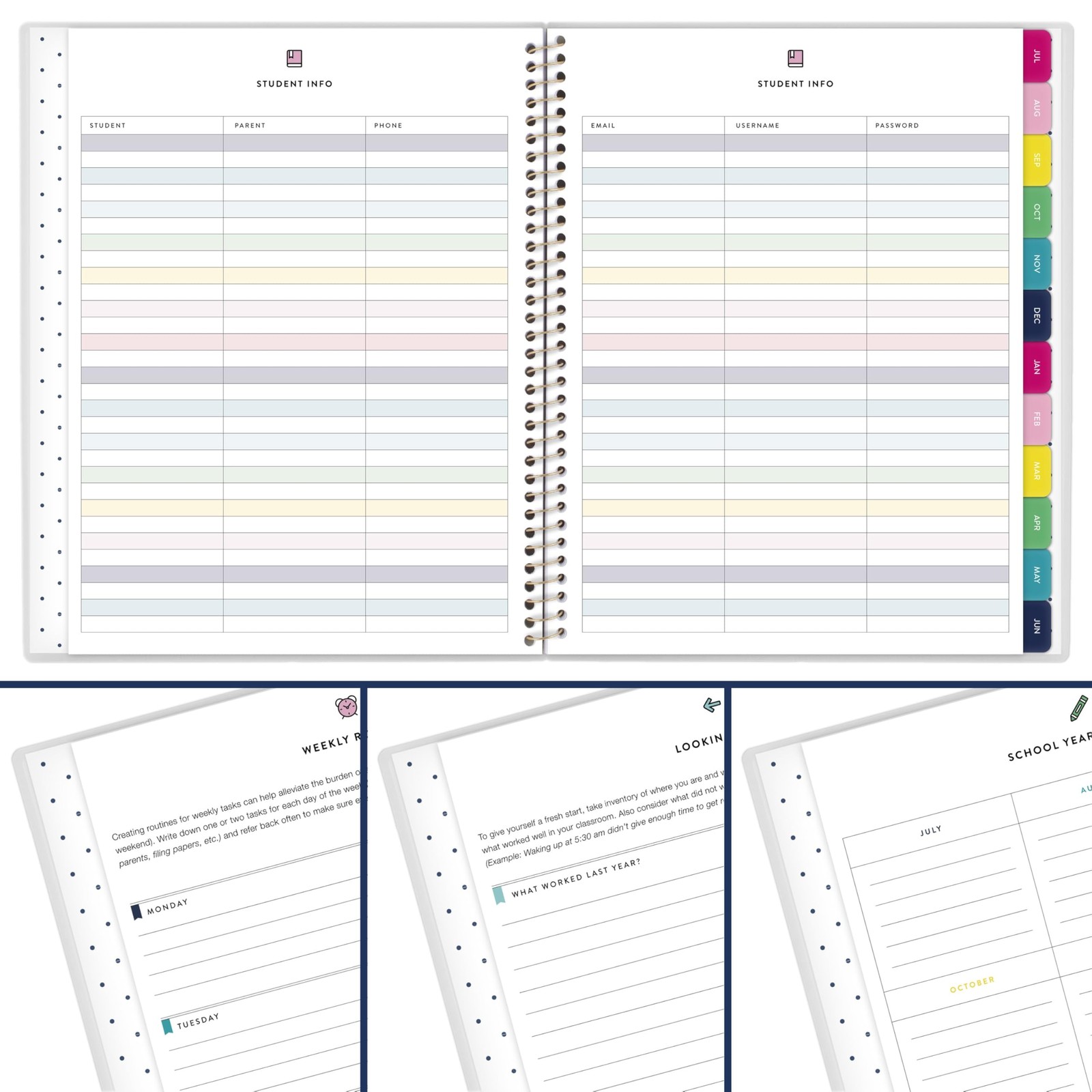 AT-A-GLANCE Teacher Planner 2026-2027 Weekly & Monthly Academic Floral