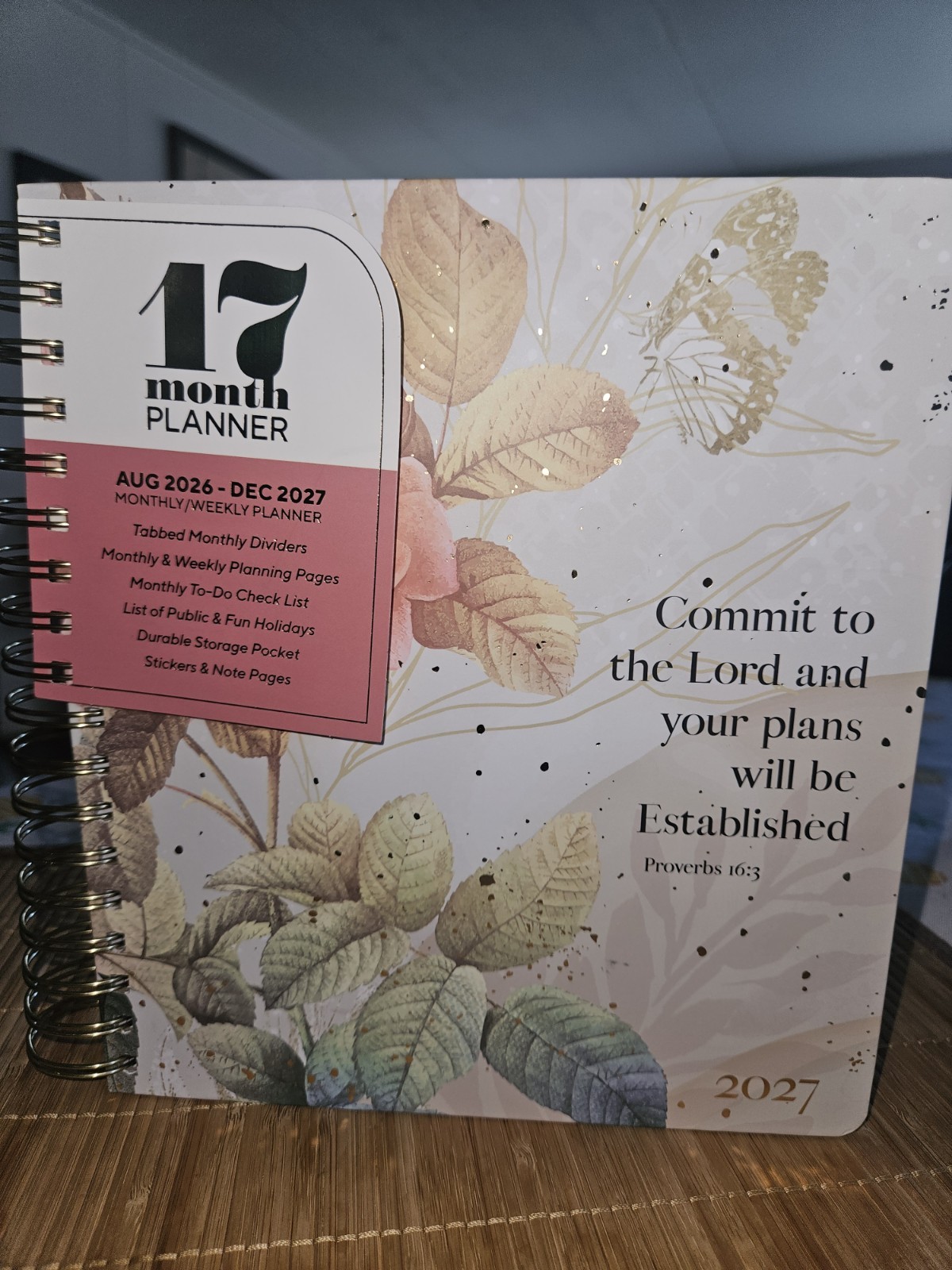 CREATIVE EXPERT 8/26-12/27 Christian 17-Month Weekly/Monthly Planner Bound NEW