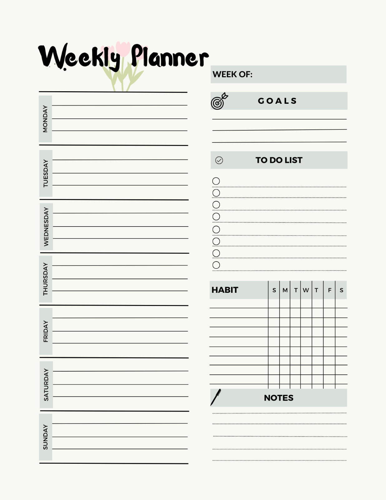 Digital Planner | Daily, Weekly, Work Goodnotes iPad Planner Digital Journal Pdf