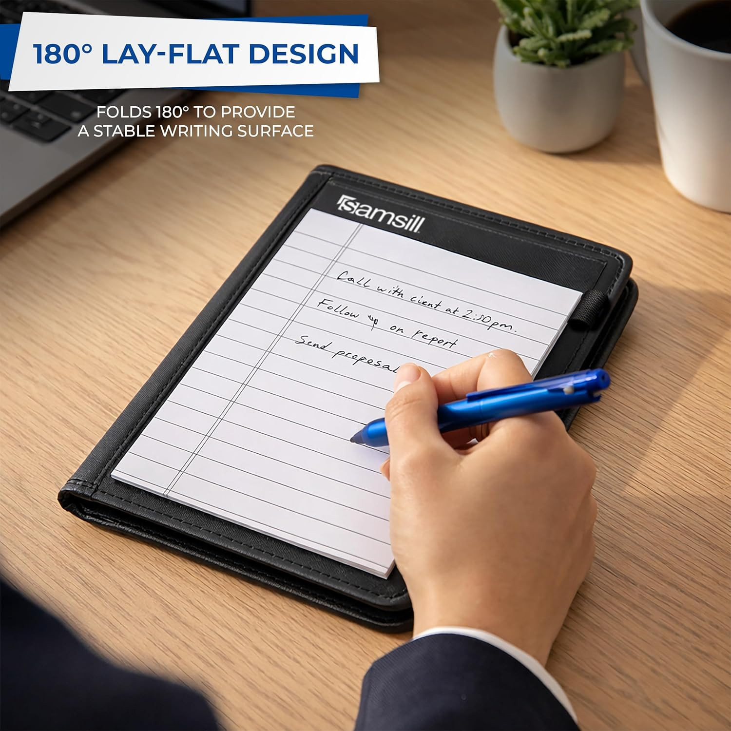 Samsill Professional Padfolio, Faux-Leather Mini Portfolio, with 5 X 8 Writing P