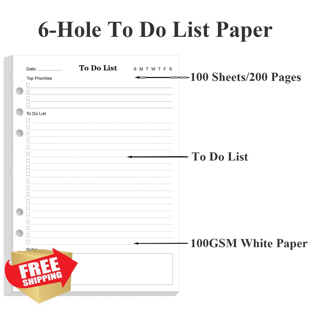 Yaridar A5 daily planner refills 300 sheets