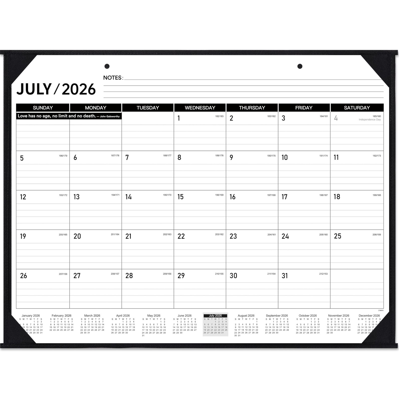 2026-2027 Desk Calendar – JUL. 2026 – DEC. 2027, 22″ x 17″, Large Desk Cal