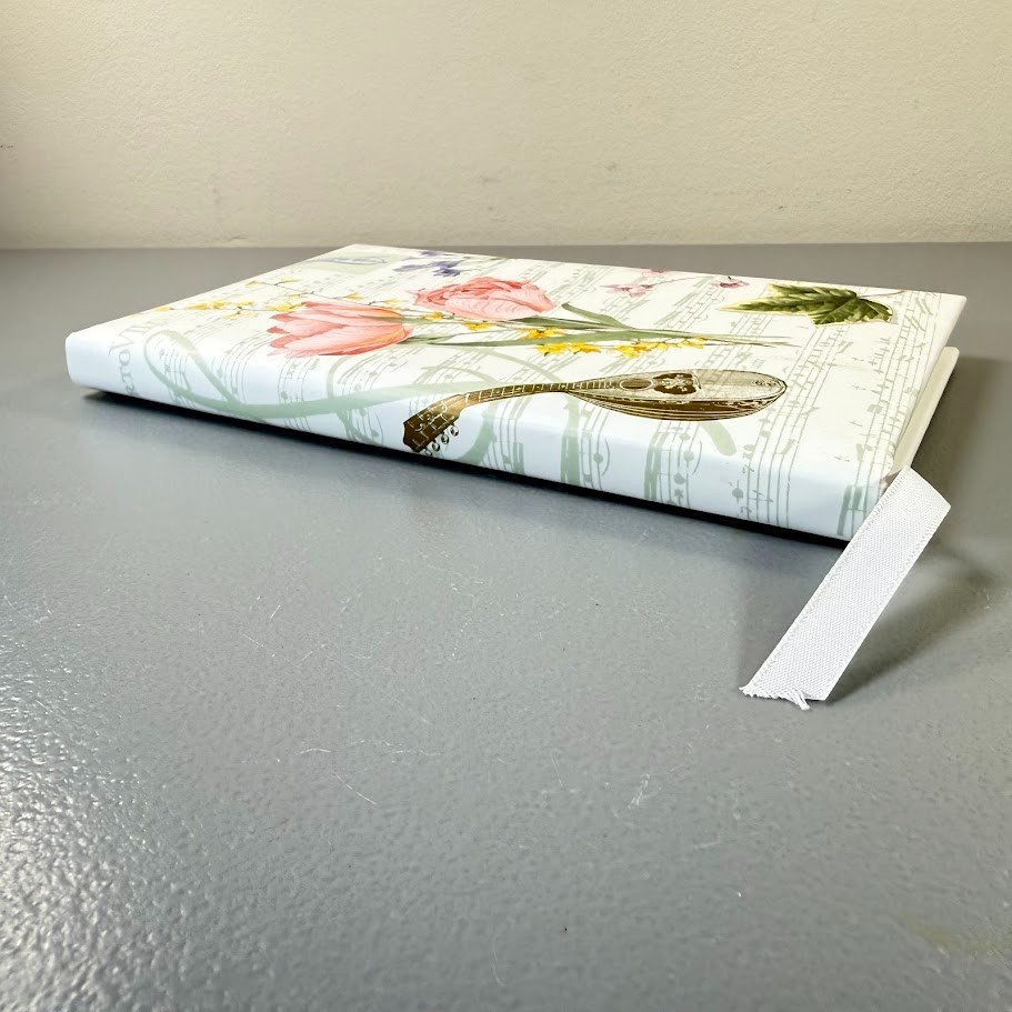 C.R. Gibson Hardcover Lined Journal Floral Music Theme Ellen Blonder Ribbon USA