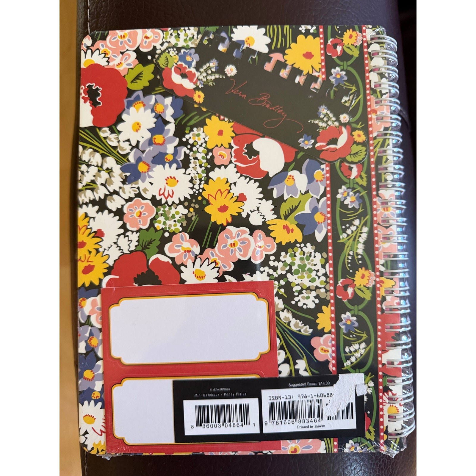 Vera Bradley Poppy Fields Small Spiral Notebook Hardcover Lined Pocket Journal