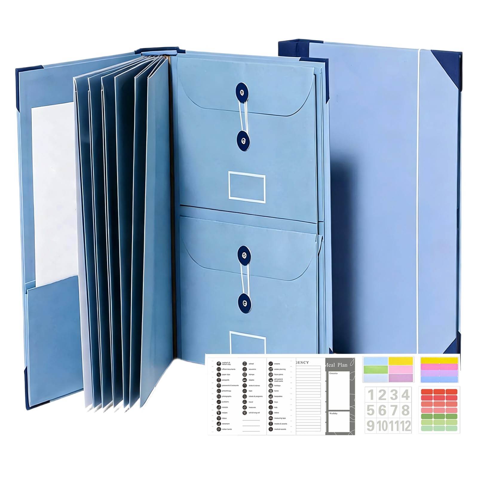 Important Document Organizer, Folio Folders, Folder with Labels Pockets
