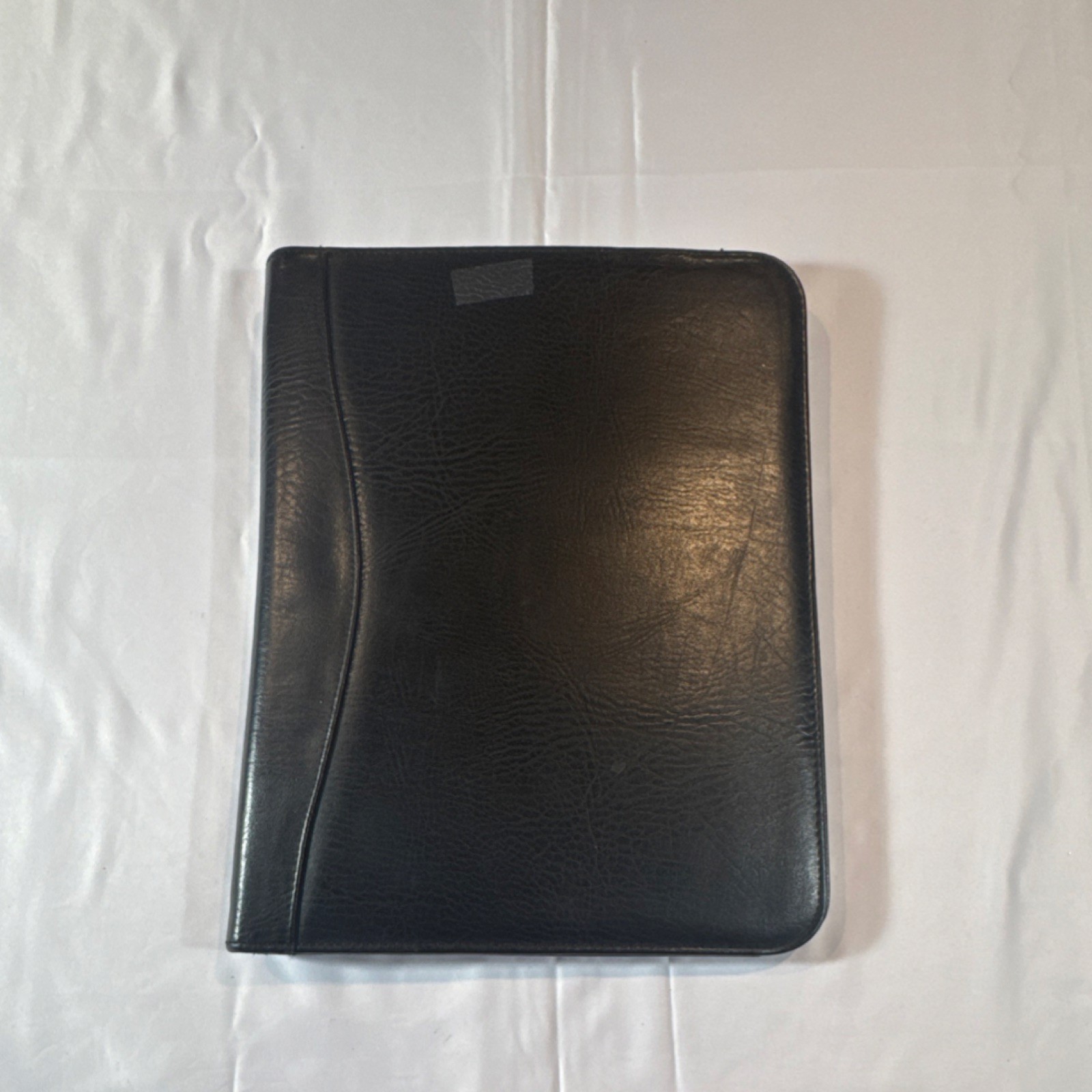 Day-Timer Black Leather Large Organizer Zippered Folio Notepad Pencil Holder