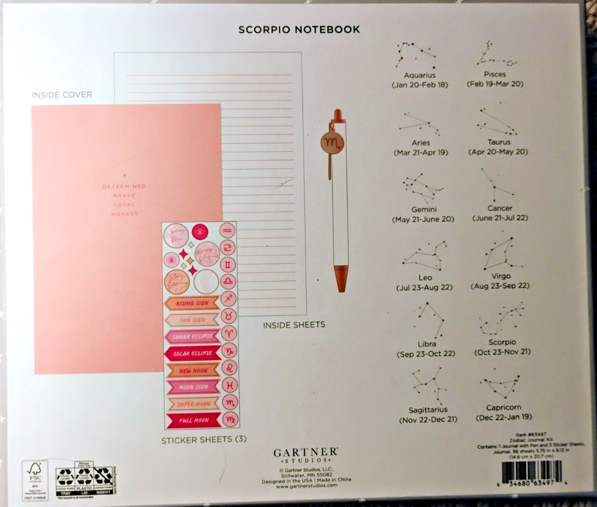 Gartner Studios Scorpio Astrology Casebound Flex Journal Set 5.75×8.125 96 Sheet