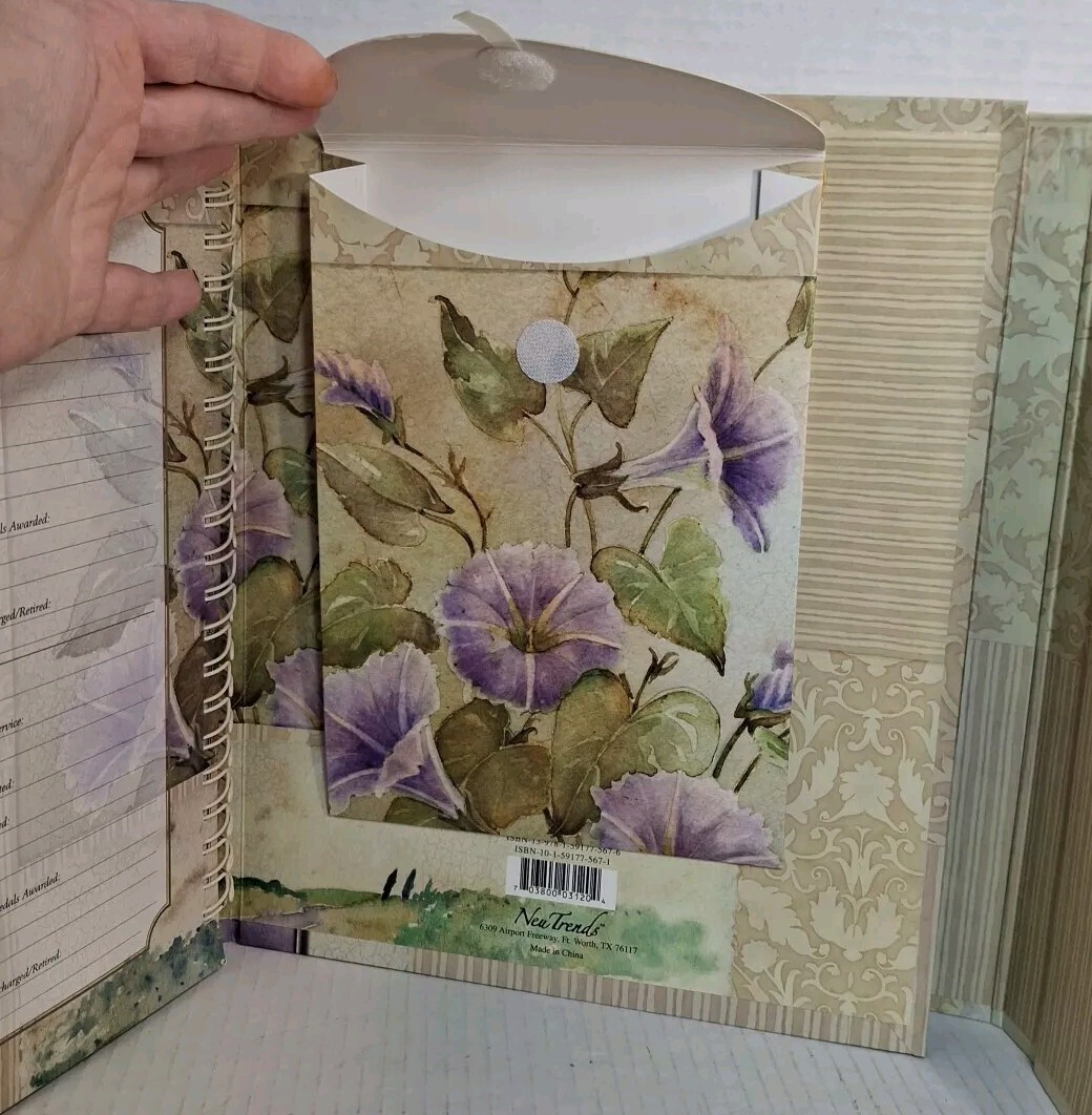 Mothers Memories Journal Keepsake Binder Pockets Acid Free Hummingbird Flowers
