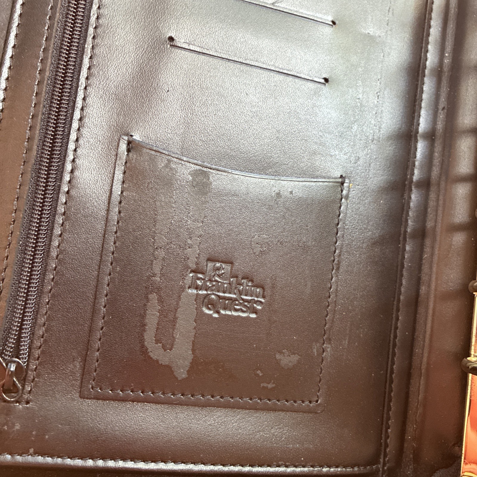 VintageFranklin Quest Covey Leather Planner Bag Crossbody Strap Purse Organizer