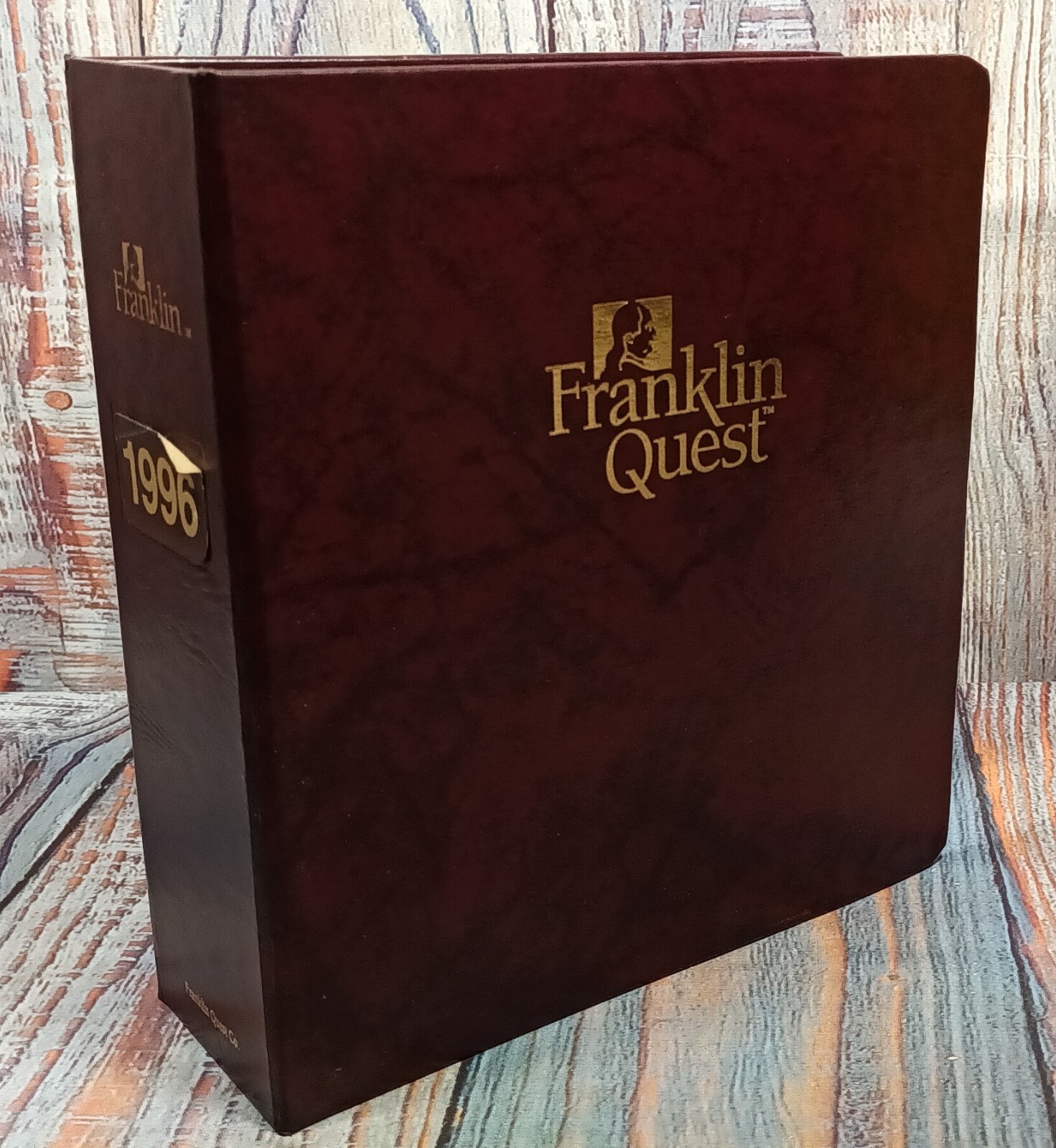 Franklin Quest Storage Binder Hardcover 3 Ring Burgundy 8.5 x 9 BINDER ONLY 1996