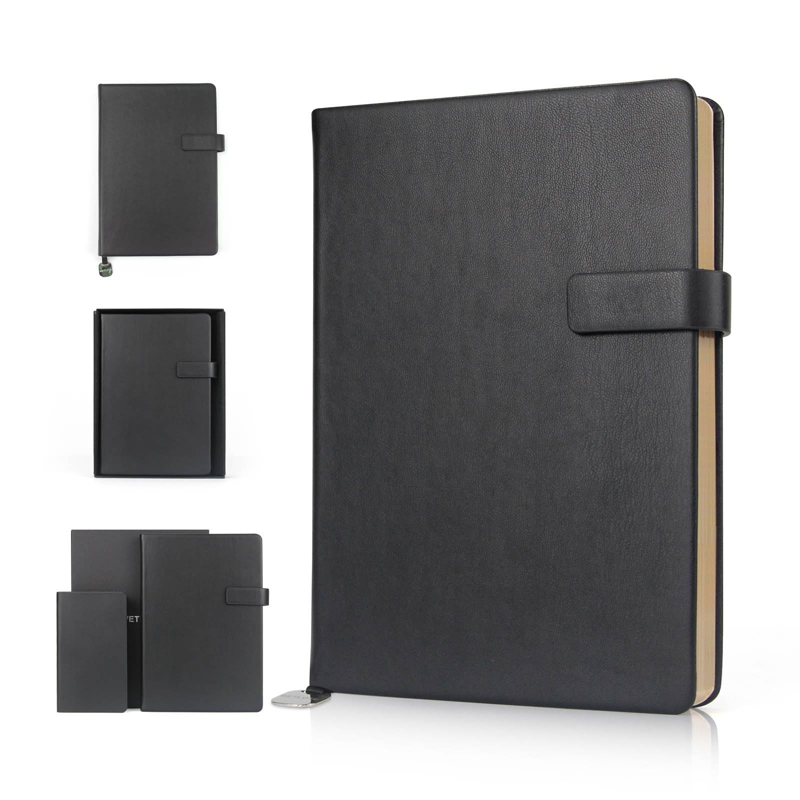 A5 Hard Cover Lined Notebook, Pen Holder & Gold Edges, 180° Lay Flat Journal,…