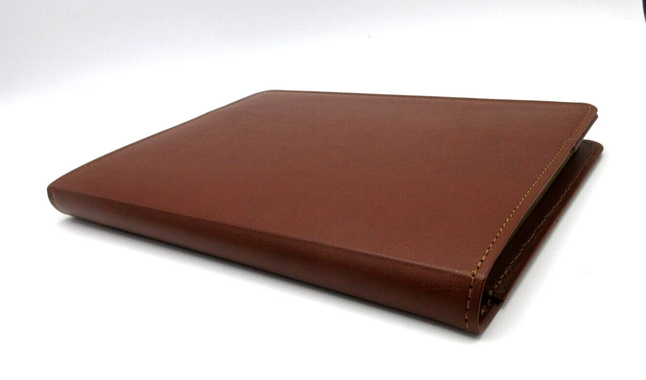 Jos. A. Bank Notebook 9″ Leather Cover Refillable Spiral 144 Lined Pages Brown