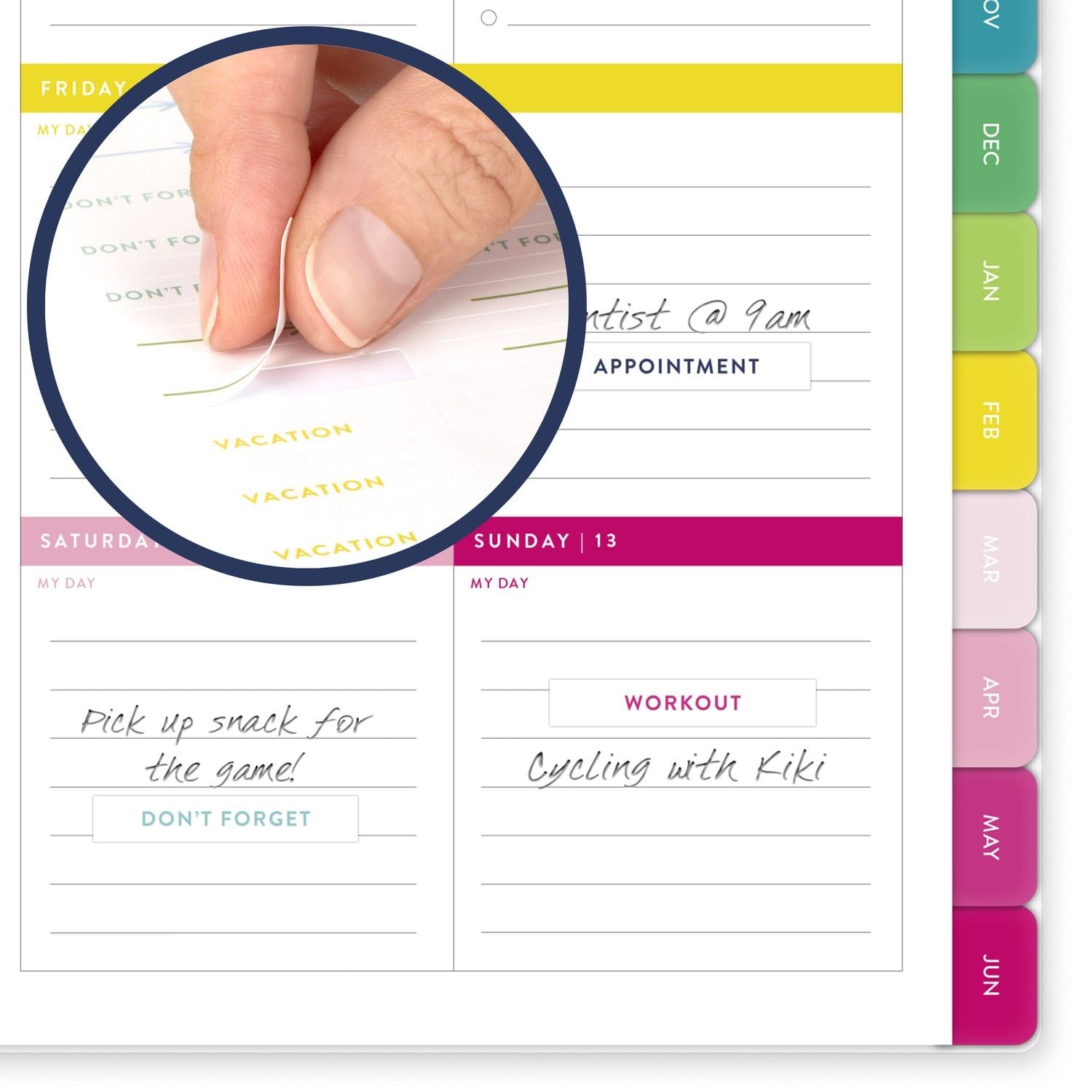 AT-A-GLANCE Planner 2025-2026 Academic, 5.5″W x 8.5″H, Happy Stripe